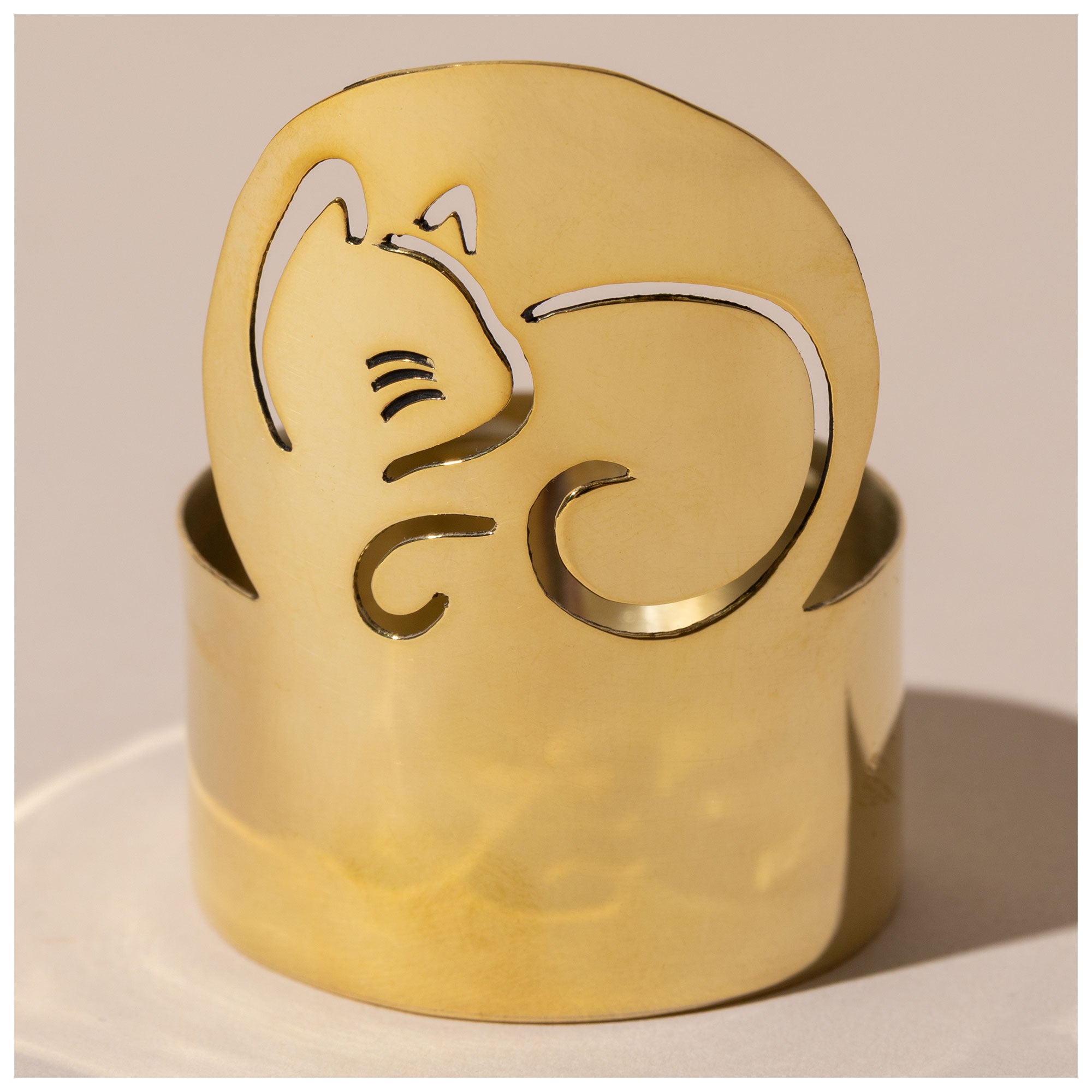 Pet Love Mixed Metal Candle Holder - Cat
