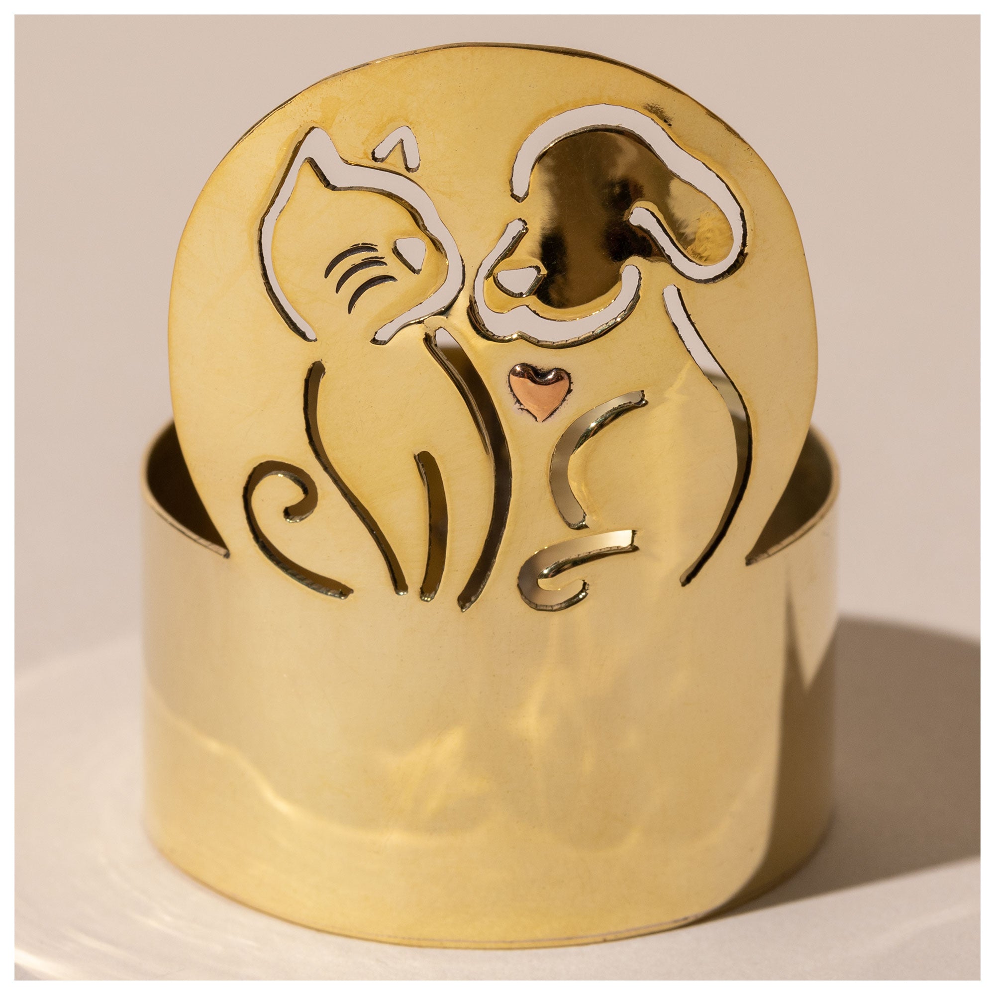 Pet Love Mixed Metal Candle Holder - Dog & Cat