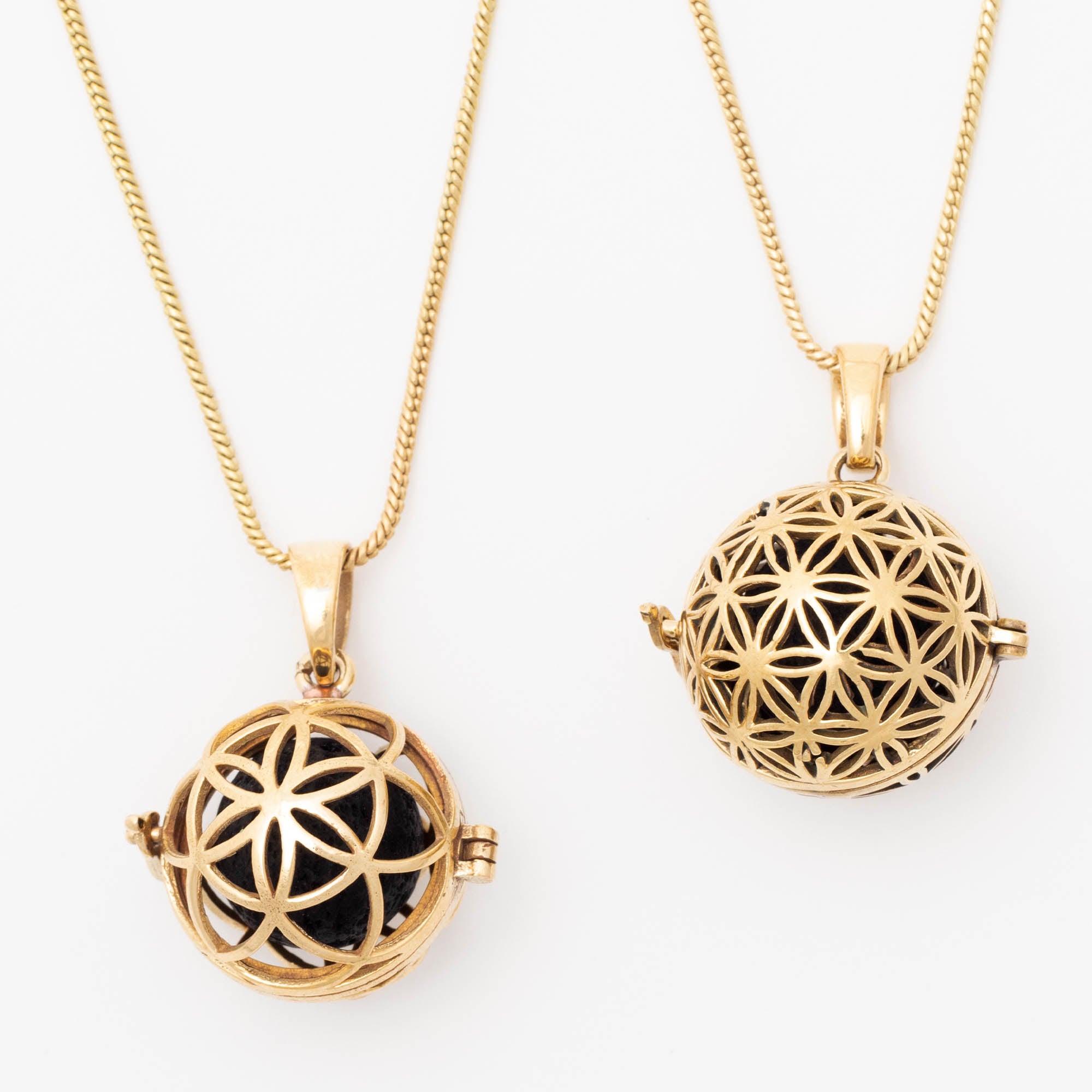 Lava Stone Diffuser Necklace - Flower Of Life