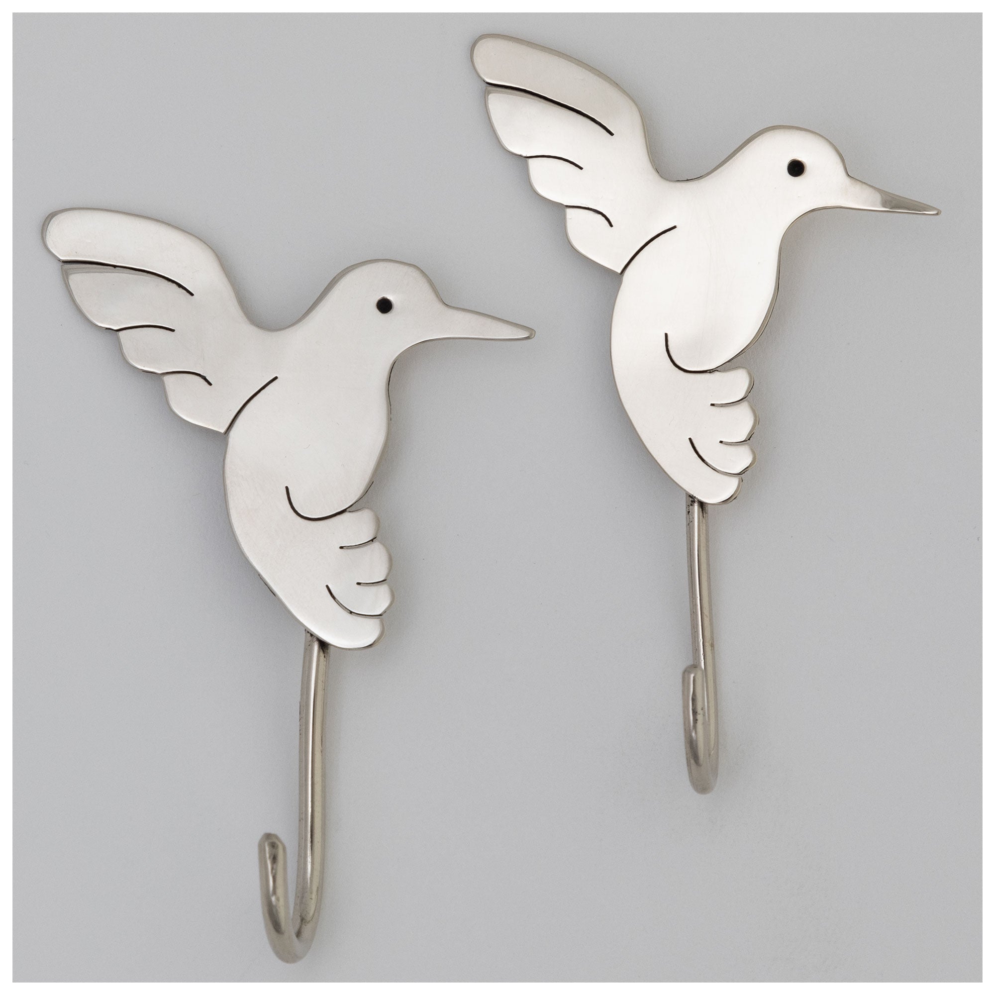 Flying Hummingbirds Mixed Metal Hook - Set Of 2