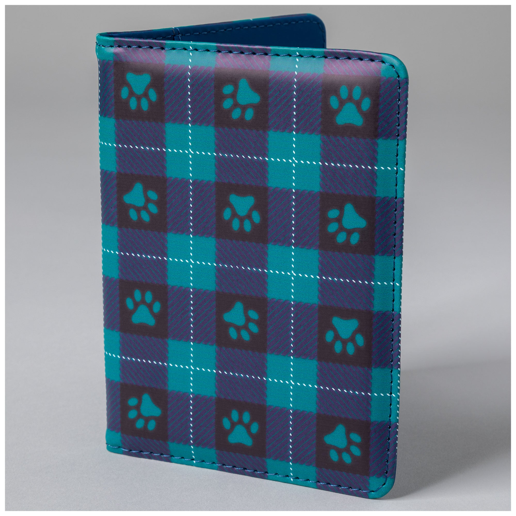 Paws Aboard Passport Wallet - Paw Buffalo Check