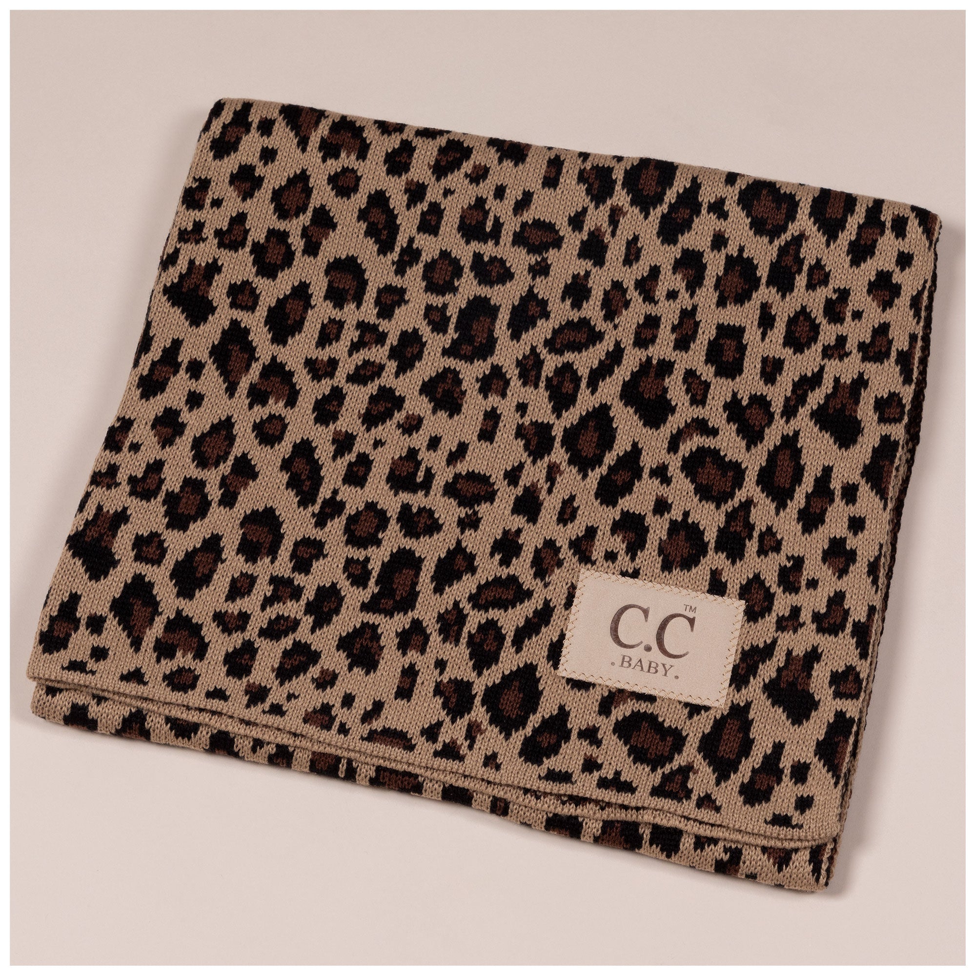 C&C™ Home Leopard Knit Baby Blanket - Leopard