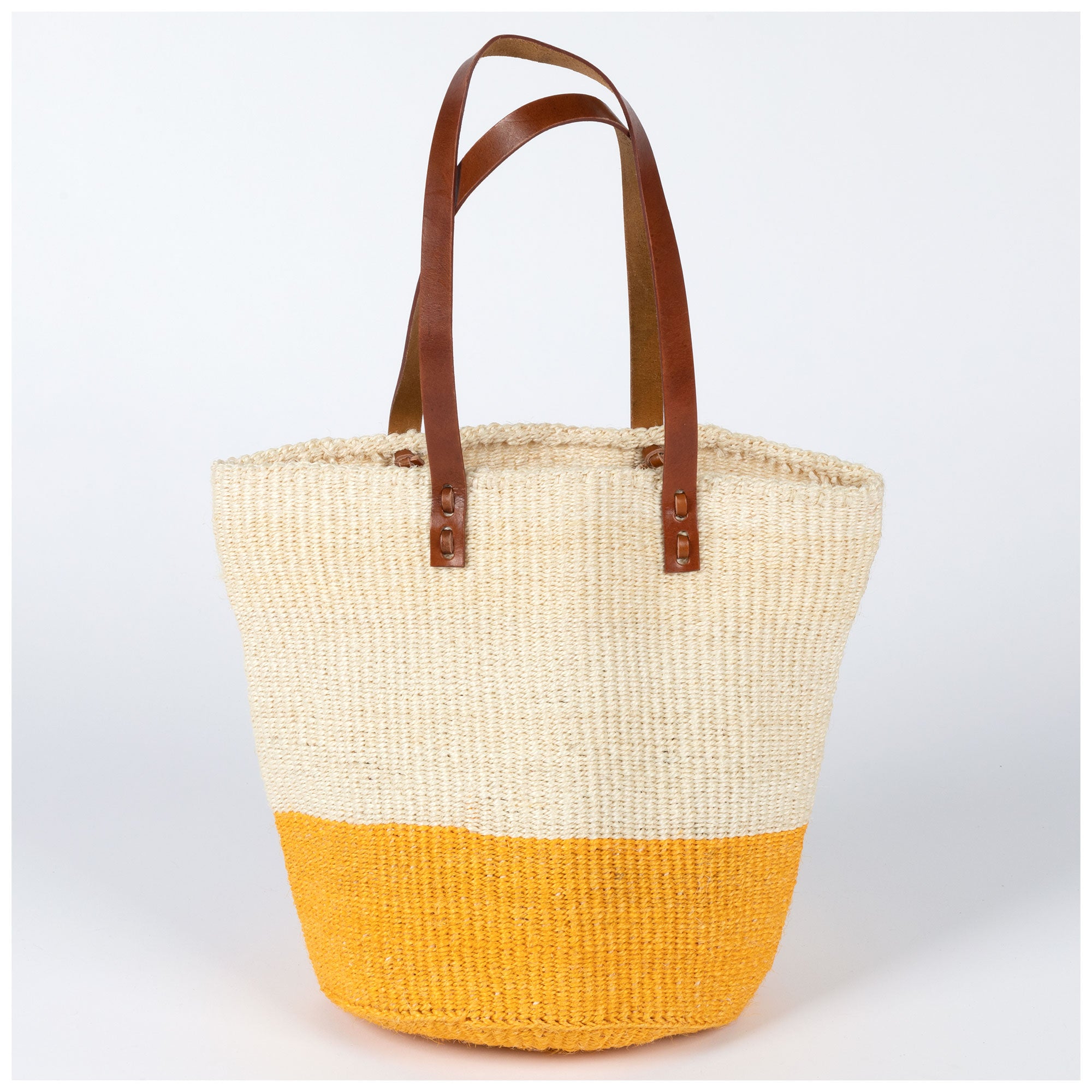 Bamboula Sisal Colorblock Tote - Yellow