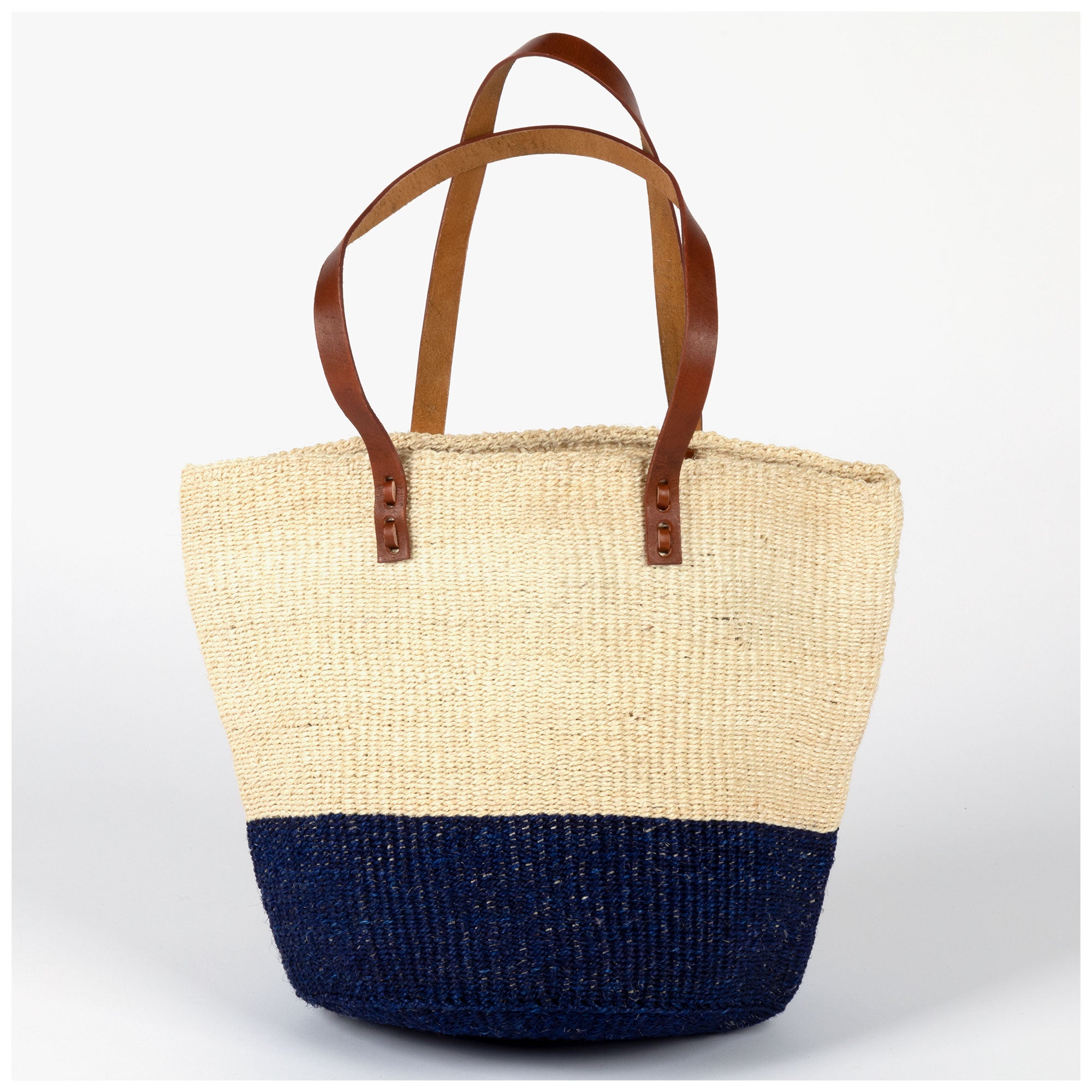 Bamboula Sisal Colorblock Tote - Navy