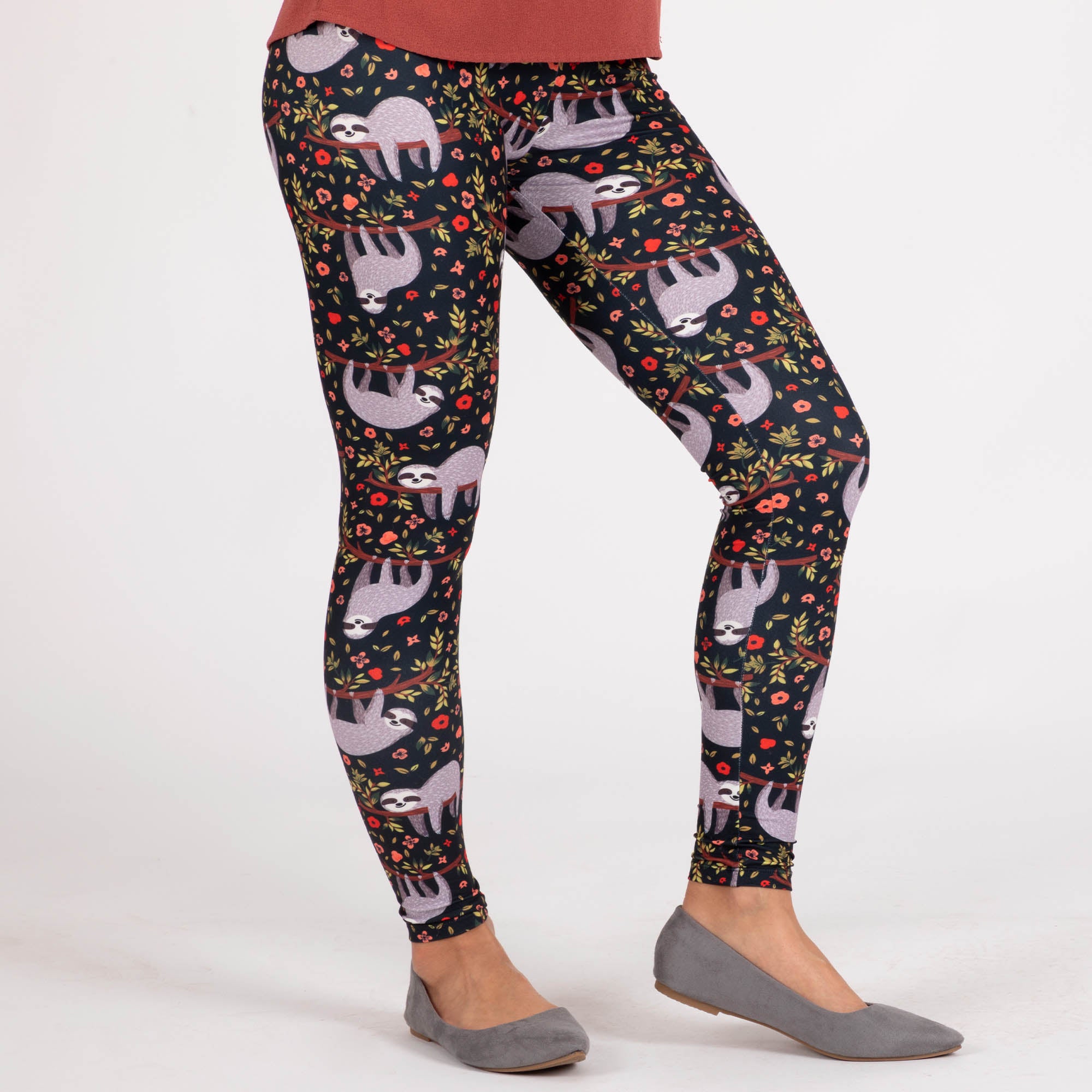 In The Wild Ultra Soft Leggings - Sloth - S