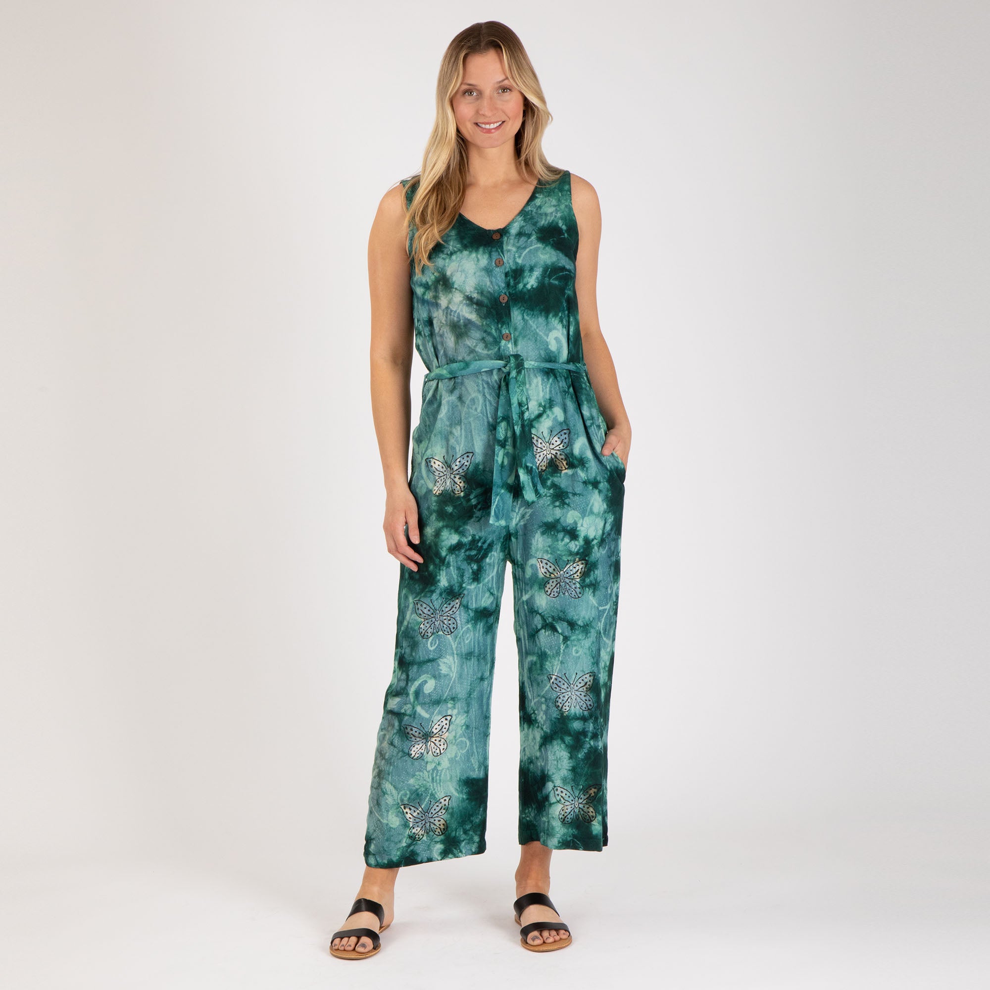 Butterflies In Bloom Hand Crafted Jumpsuit - 2X