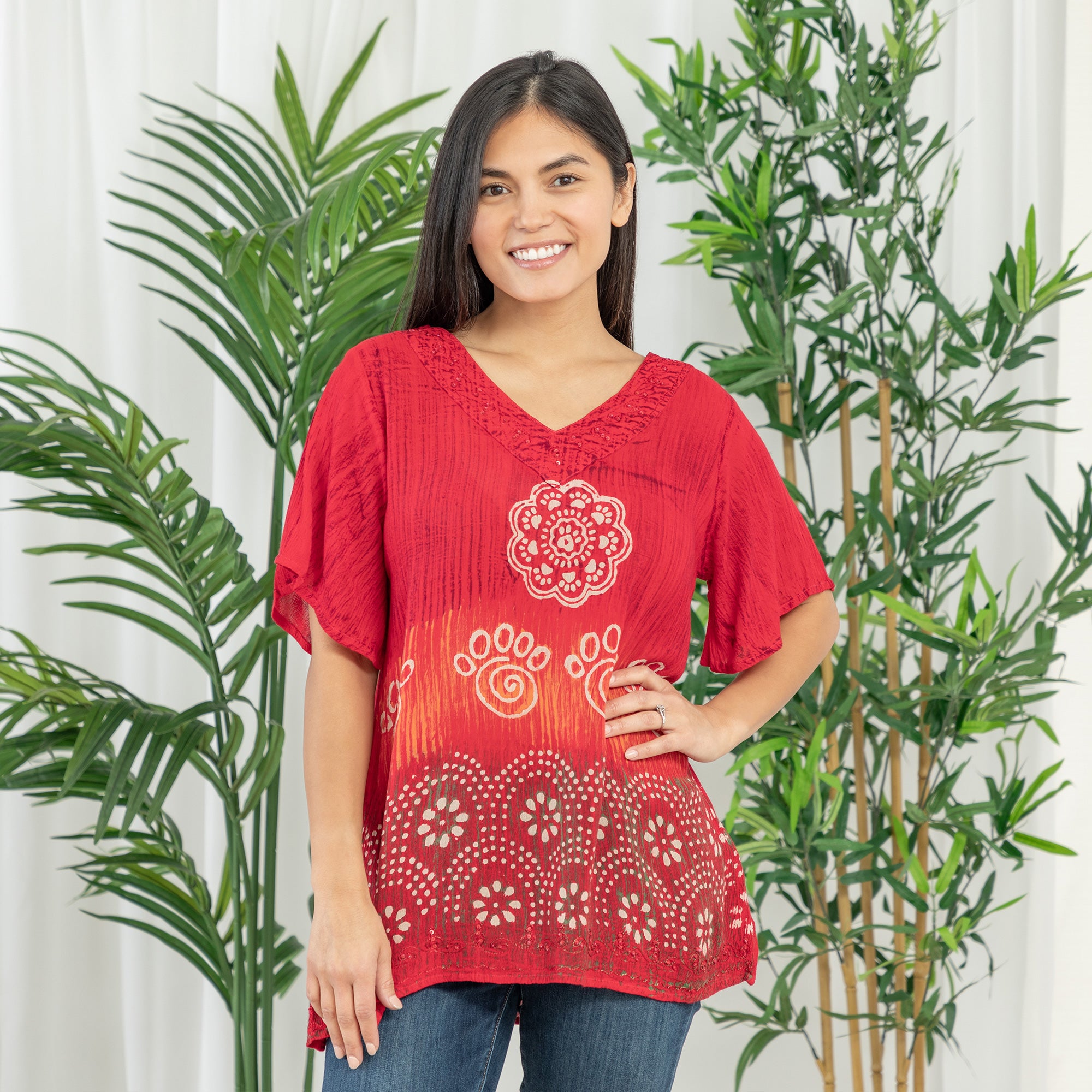 Paws For The Sun Short Sleeve Tunic - S/M