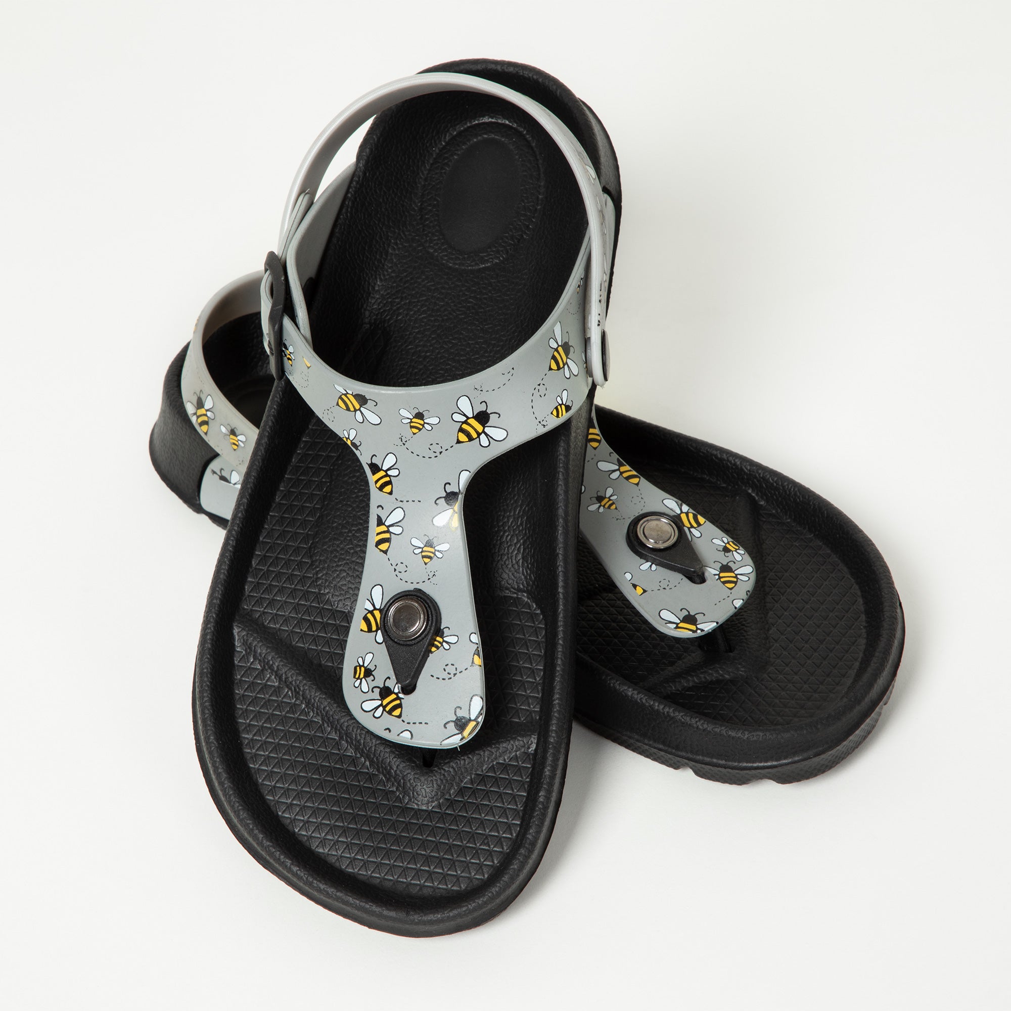 Animal Love Adjustable Sandals - Swirling Bees - 11