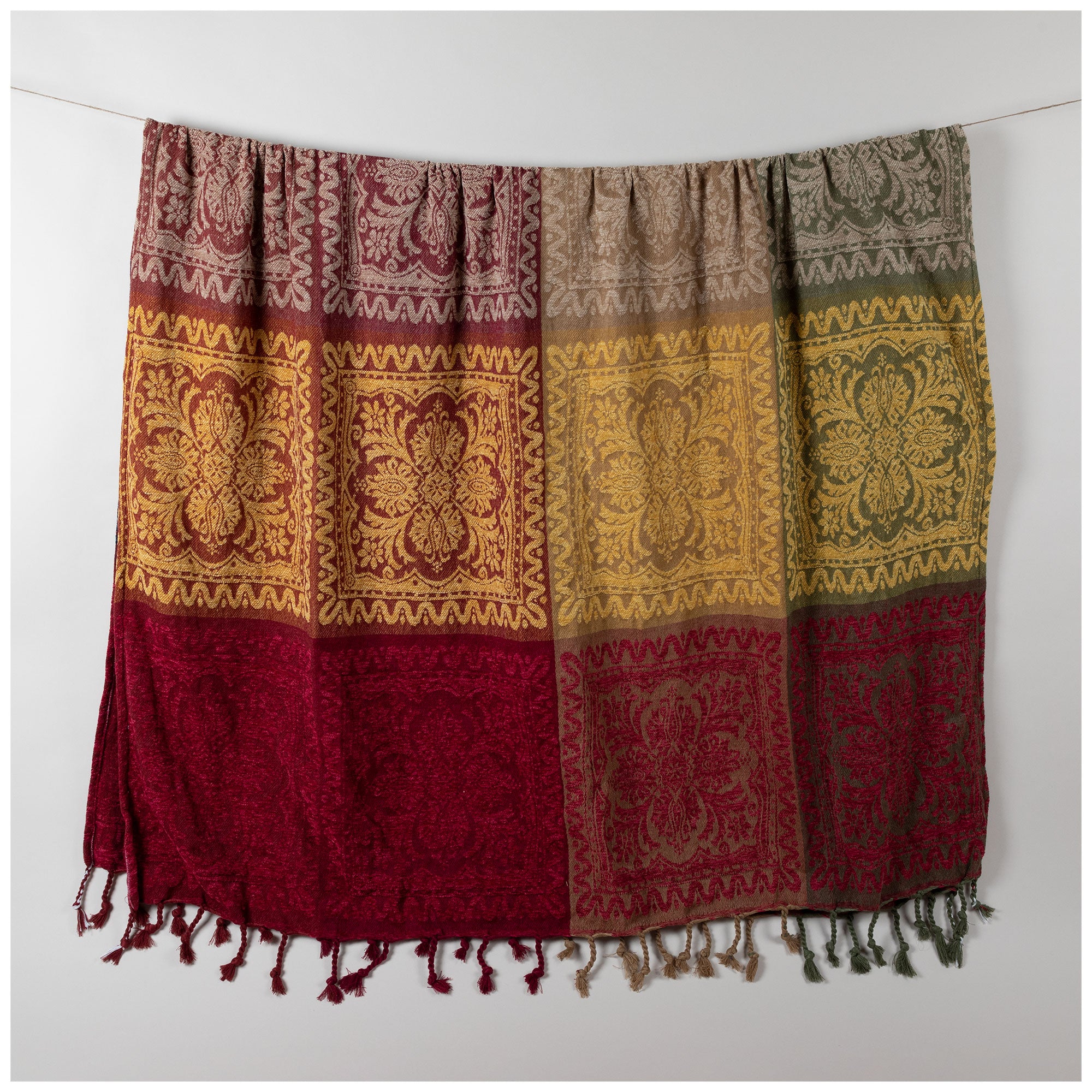 Luxurious Oversized Chenille Throw Blanket - Wine