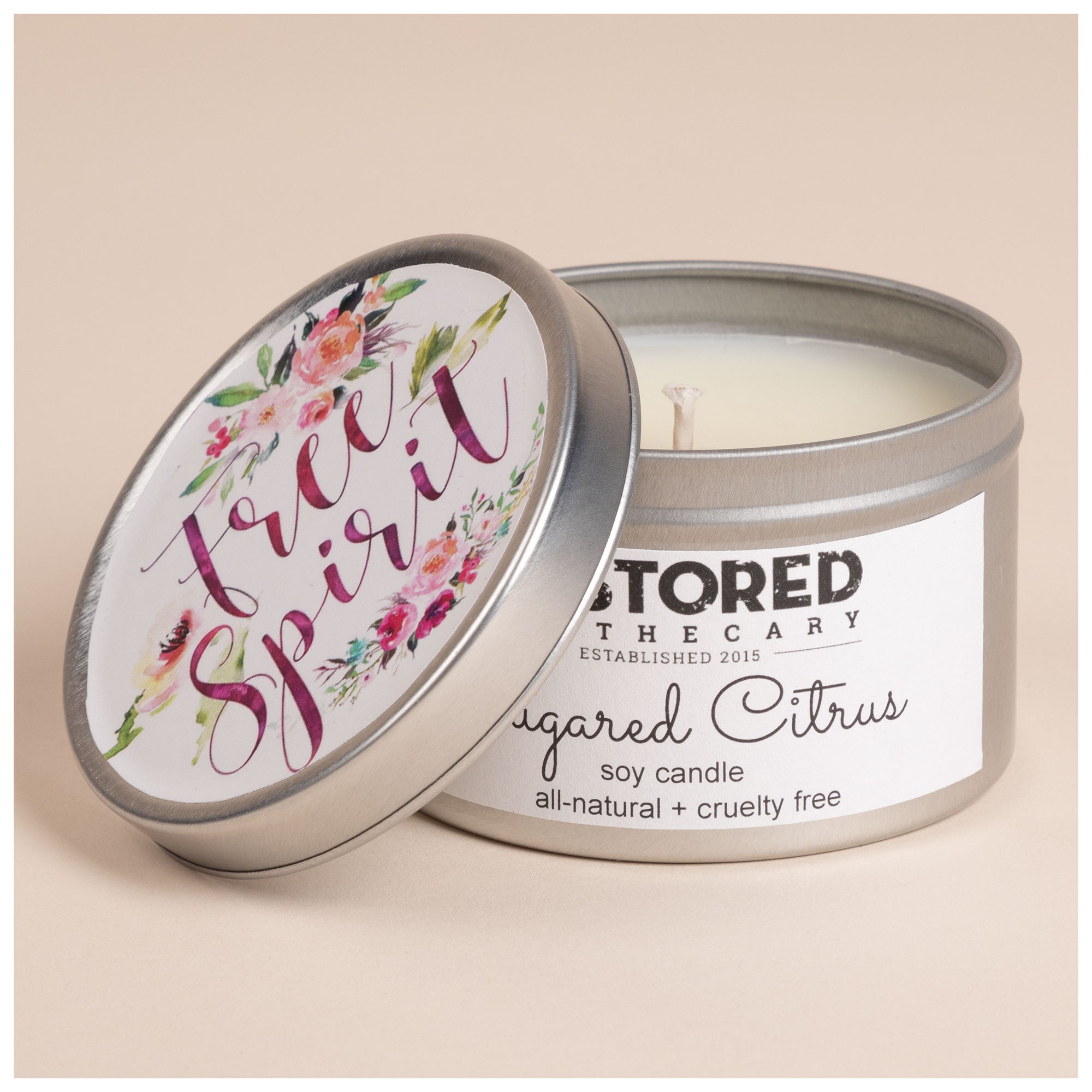 Travel Tin Soy Candle - Free Spirit (Sugared Citrus)