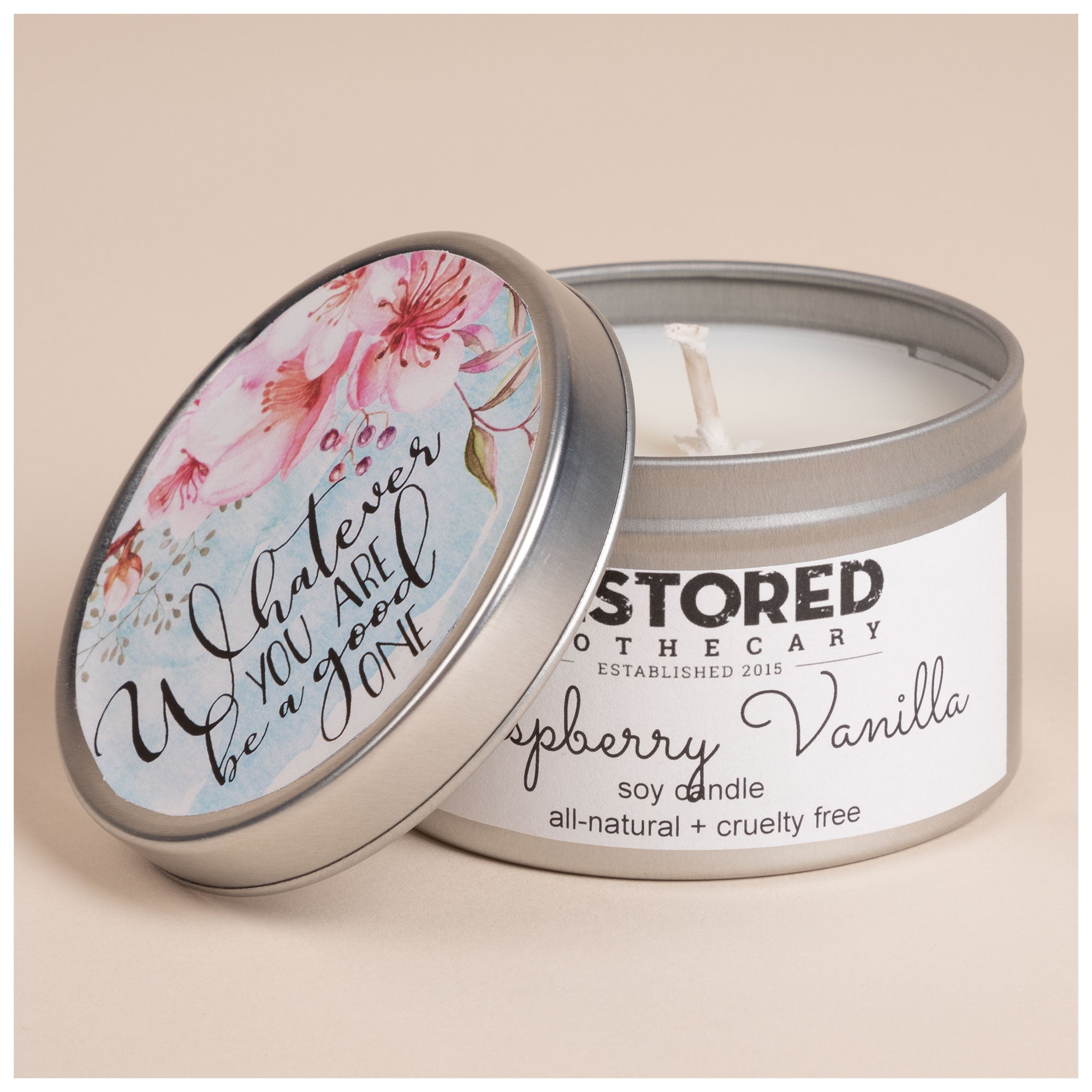 Travel Tin Soy Candle - Whatever You Are (Raspberry Vanilla)