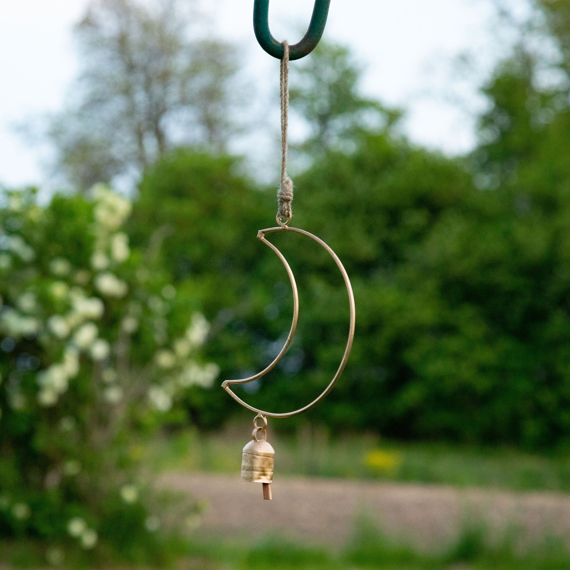 Single Bell Iron Wind Chime - Moon