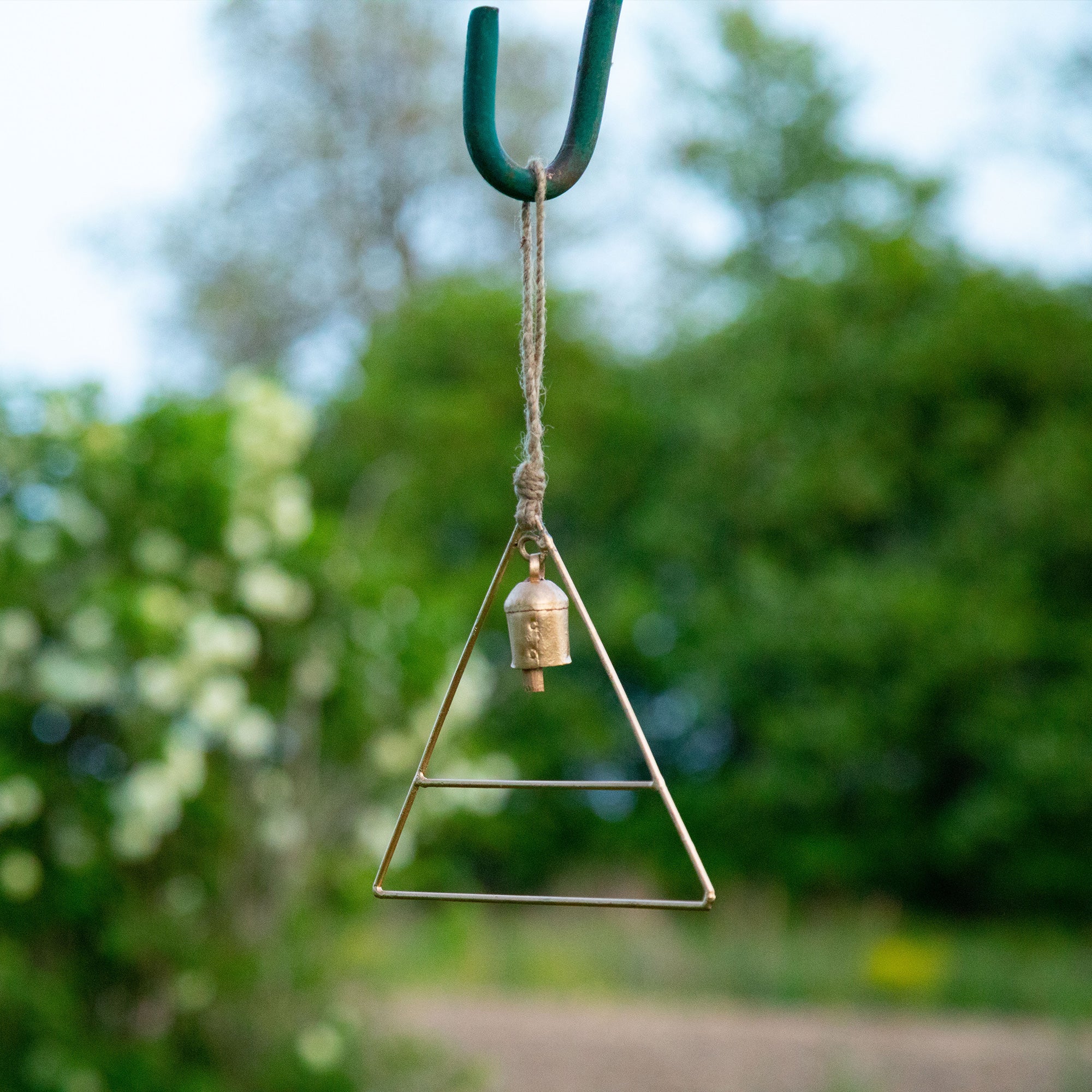 Single Bell Iron Wind Chime - Triangle