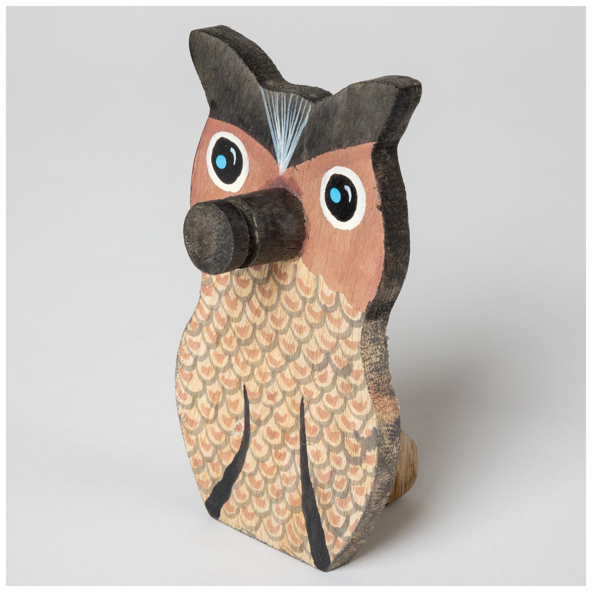 Animal Noses Wooden Glasses Holder - Owl