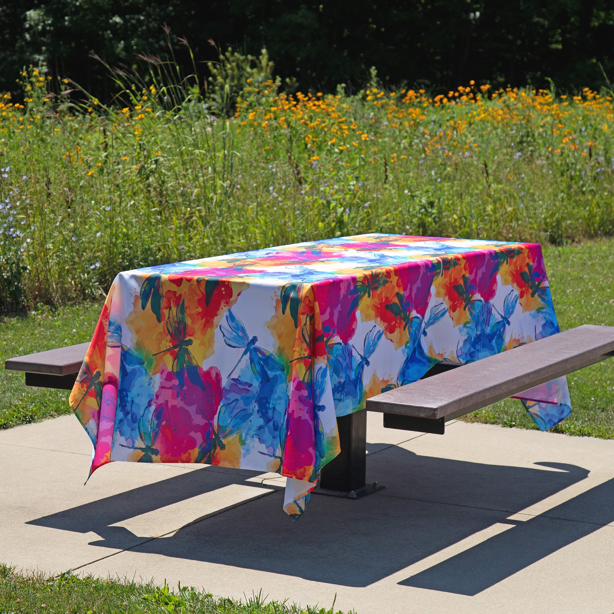 Waterproof Outdoor Tablecloth - Watercolor Dragonflies - Rectangle