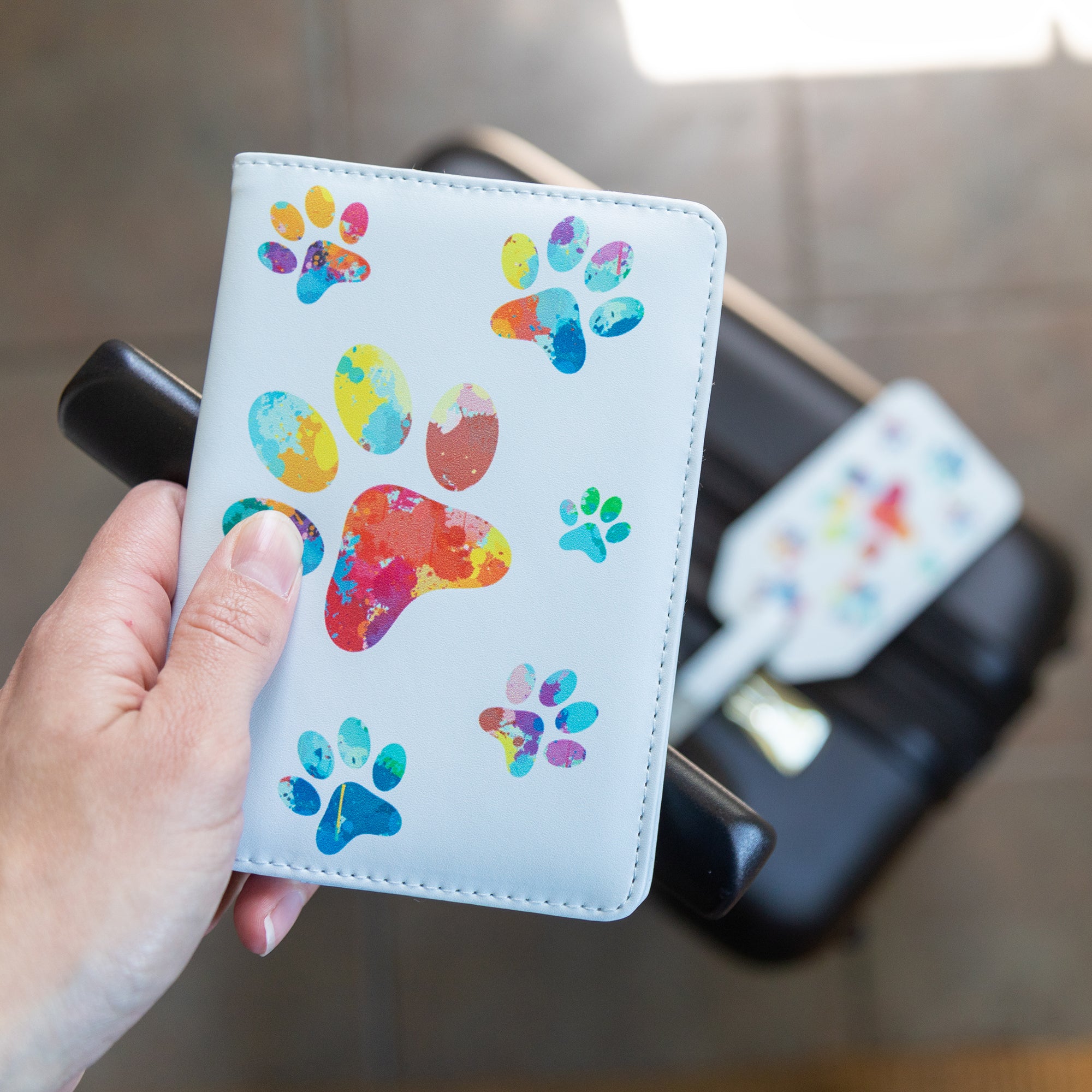 Pawsitively Time To Travel Luggage Tag & Passport Holder - Luggage Tag & Passport Holder Set
