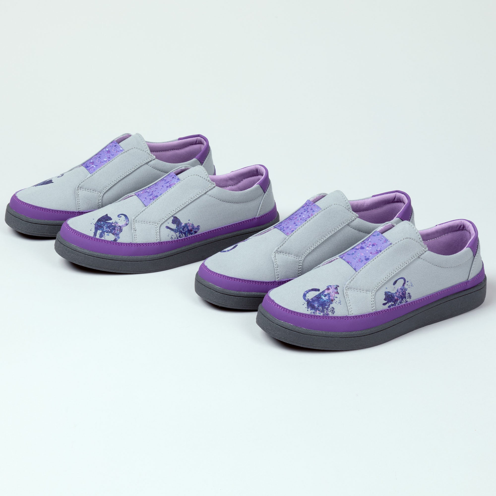 Playful Pets Slip-On Canvas Sneakers - Cat - 7
