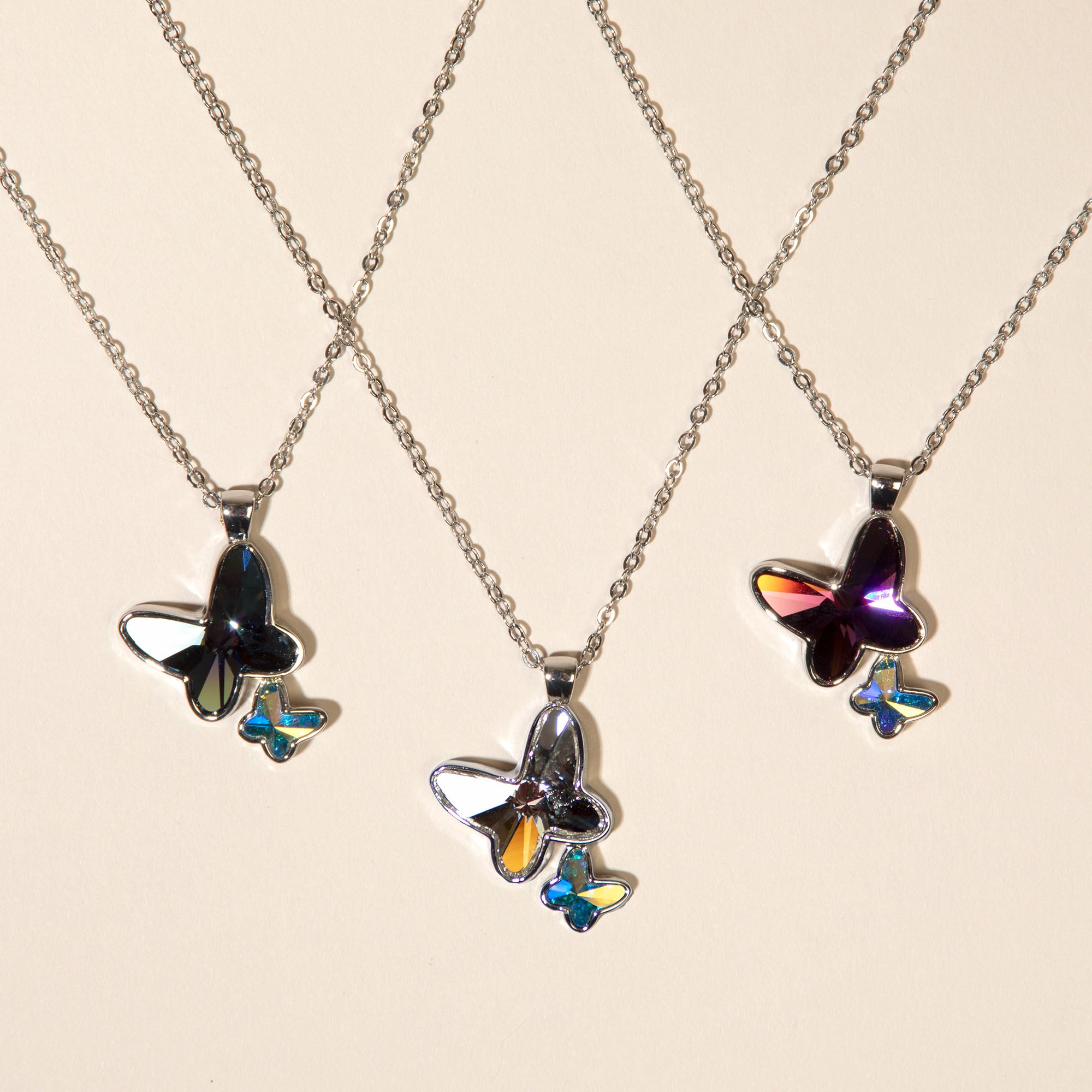 Swarovski Crystal Butterfly Necklace - Blue