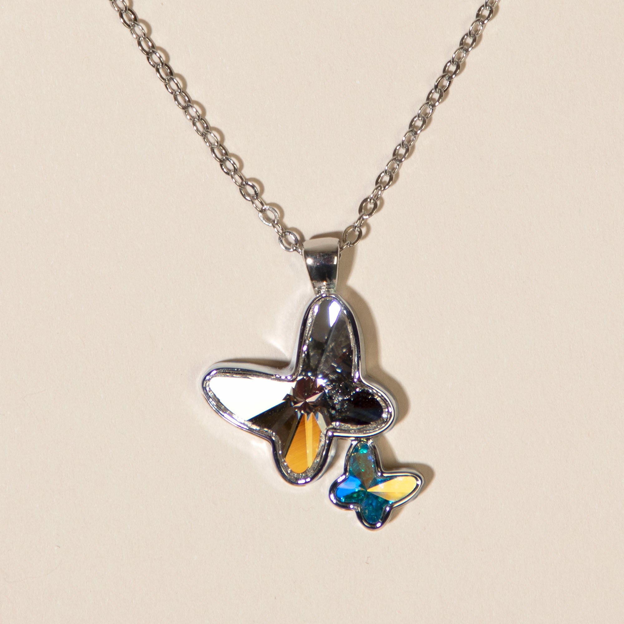 Swarovski Crystal Butterfly Necklace - Clear