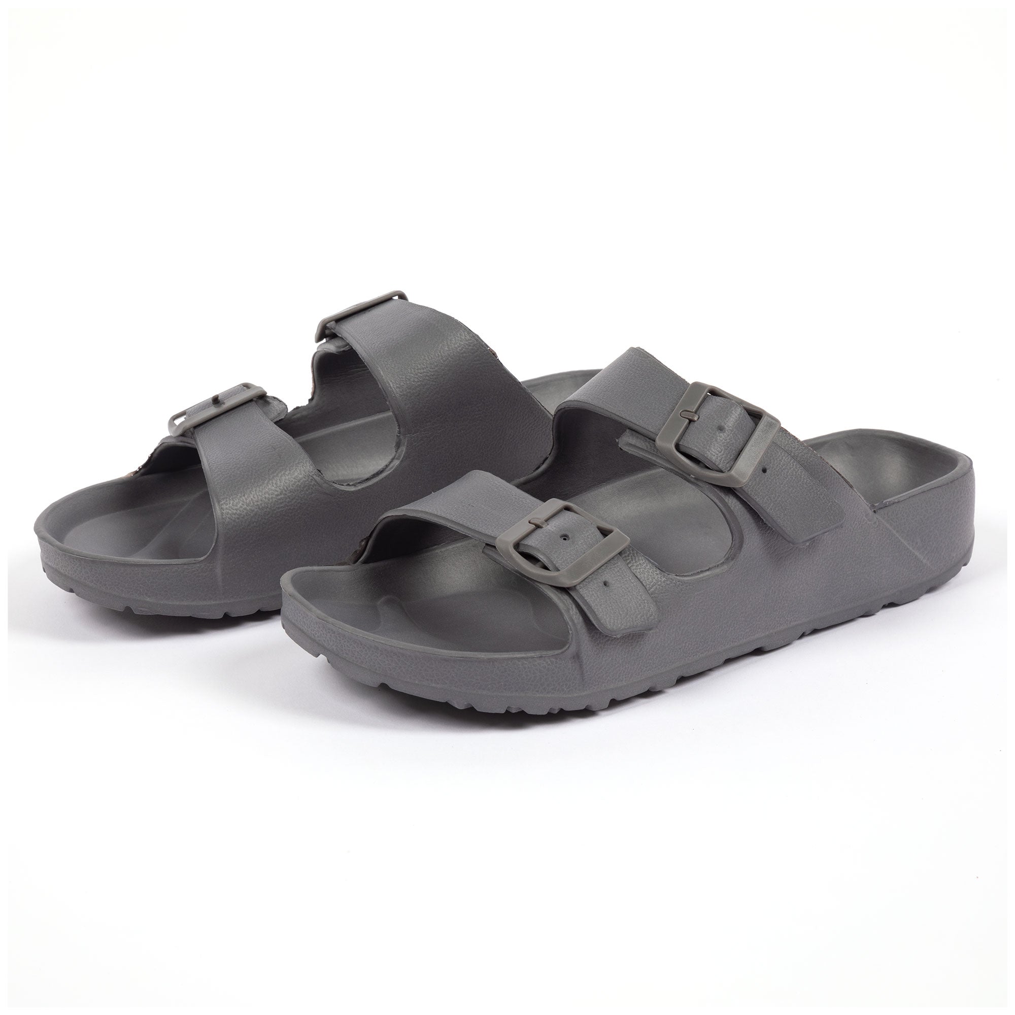 Men's Double Buckle Slide Sandals - Gray - 12