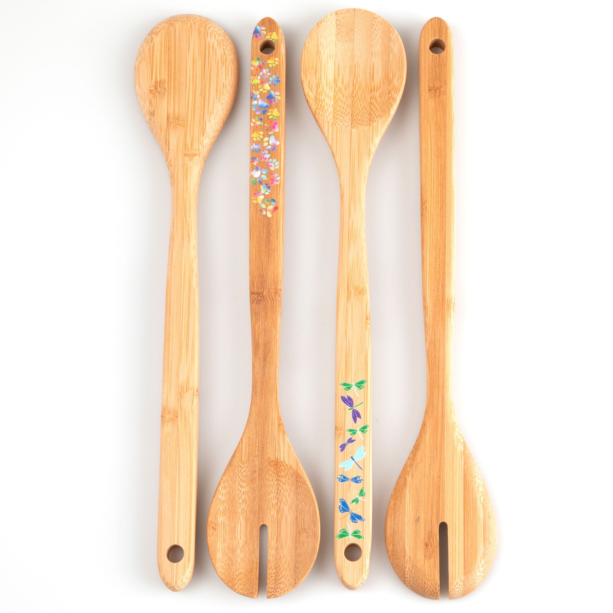 Bamboo Serving Spoon Set - Set Of 2 - Dragonfly