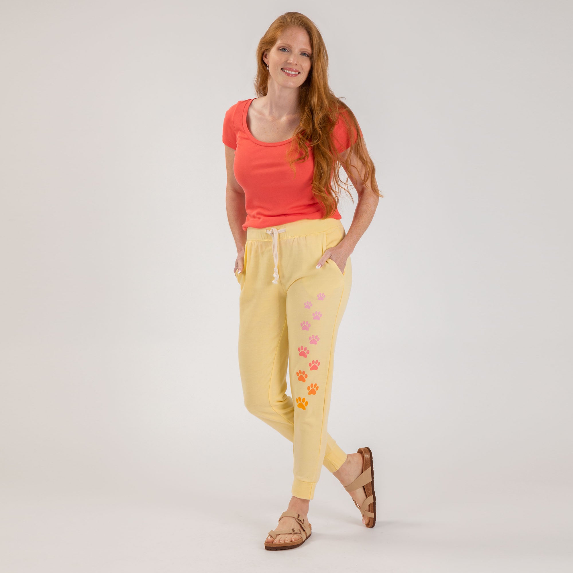 Pastel Paw Print Sweatpants - XL