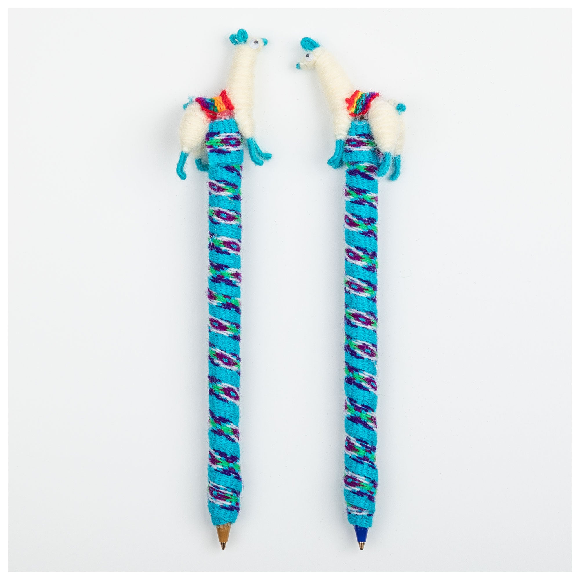 Cute Llama Handmade Pen - Set Of 2 - Turquoise