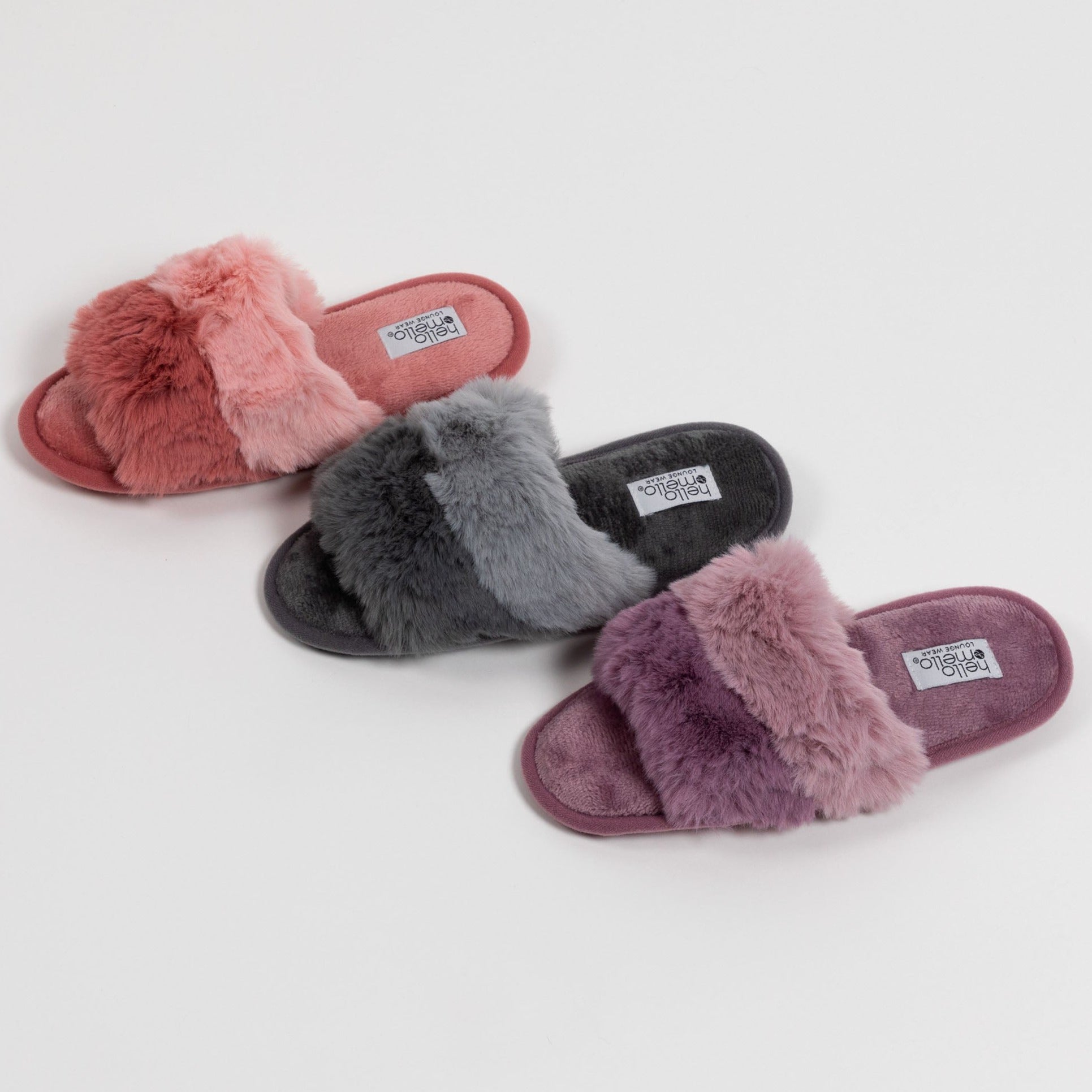 Cotton Candy Puff Slide Slippers - Gray - S/M