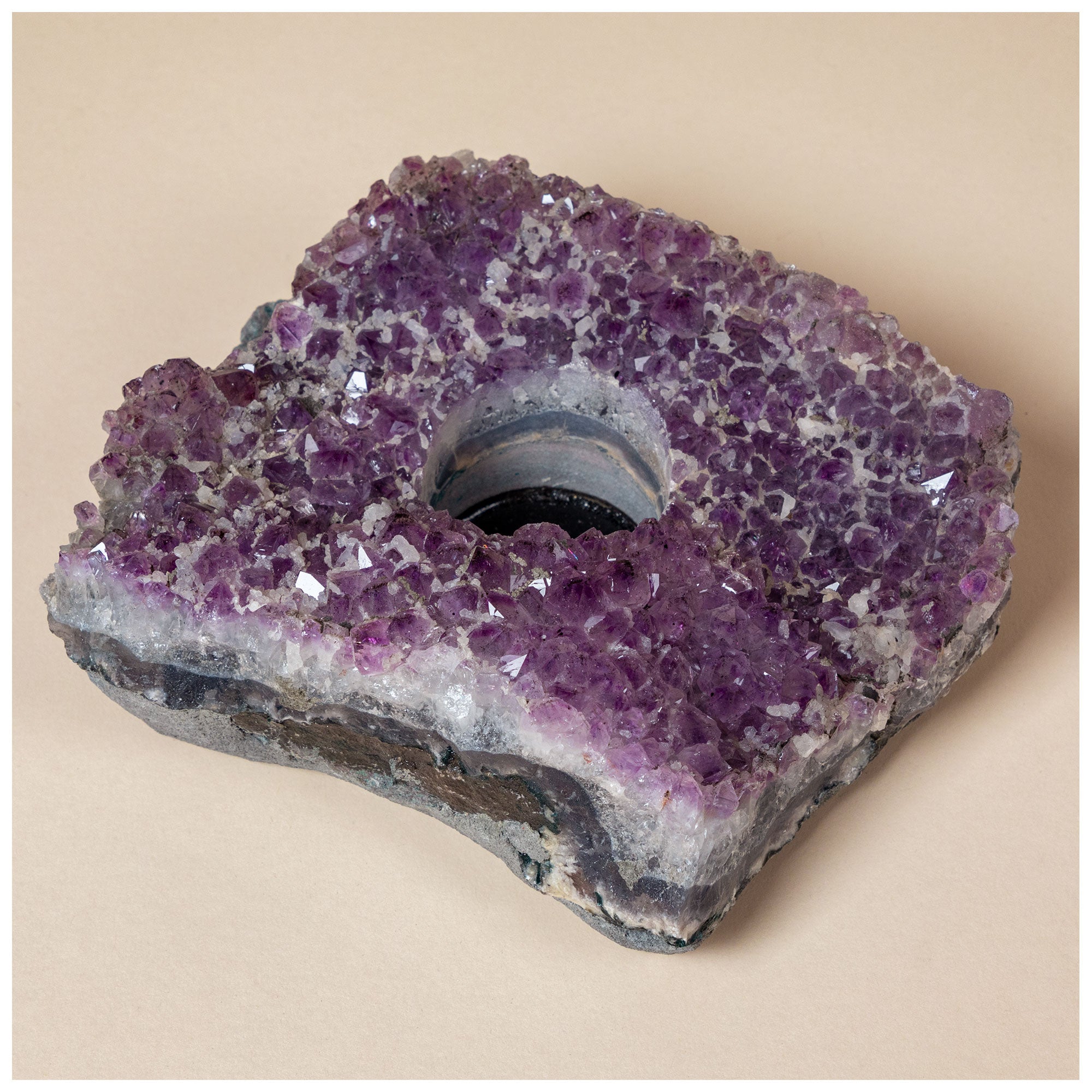 Stone Cluster Candle Holder - Amethyst