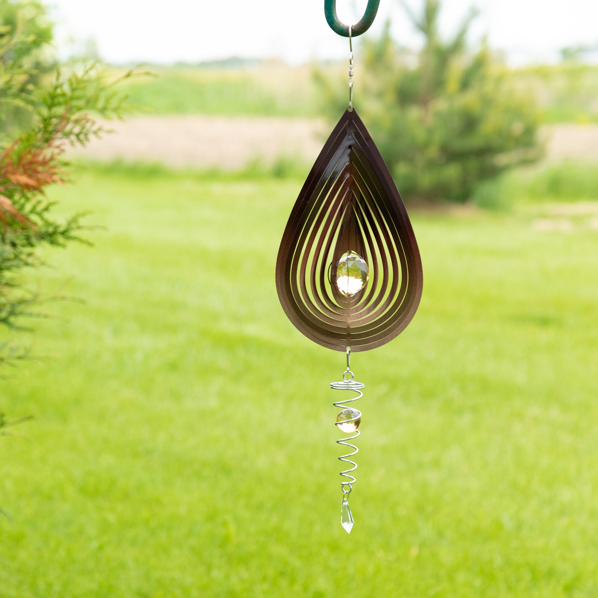 Color-Changing Jewel Illusion Spinner Wind Chime - Copper