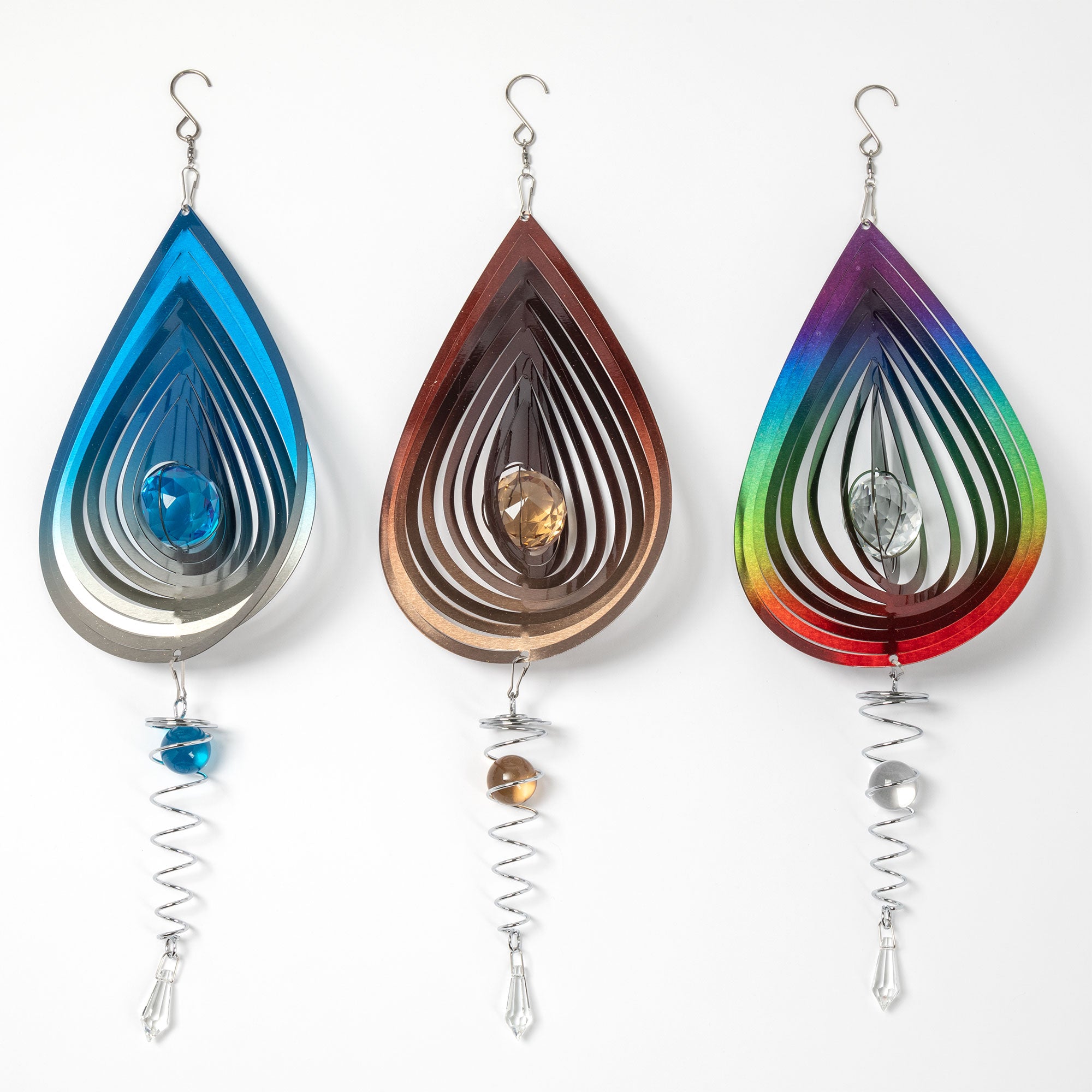 Color-Changing Jewel Illusion Spinner Wind Chime - Copper