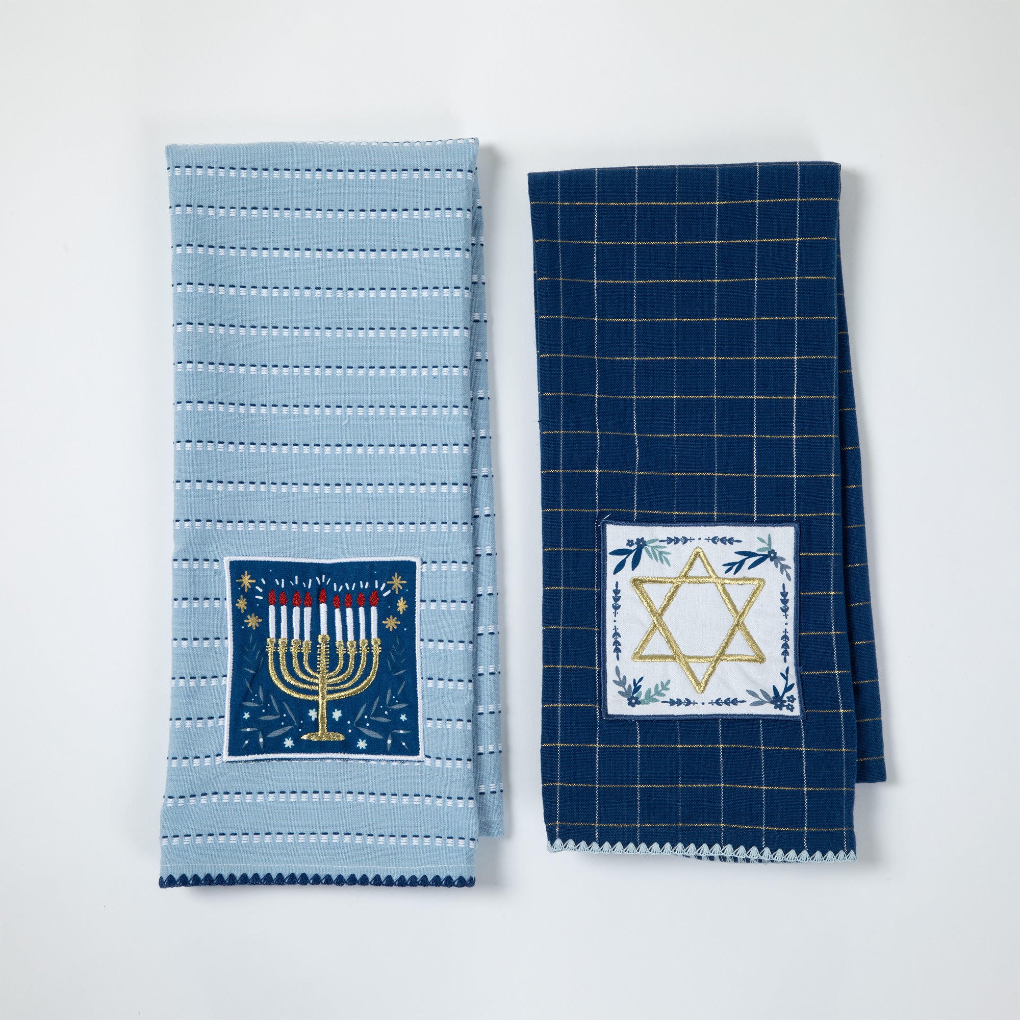 Celebrate Hanukkah Embellished Dish Towel - Menorah