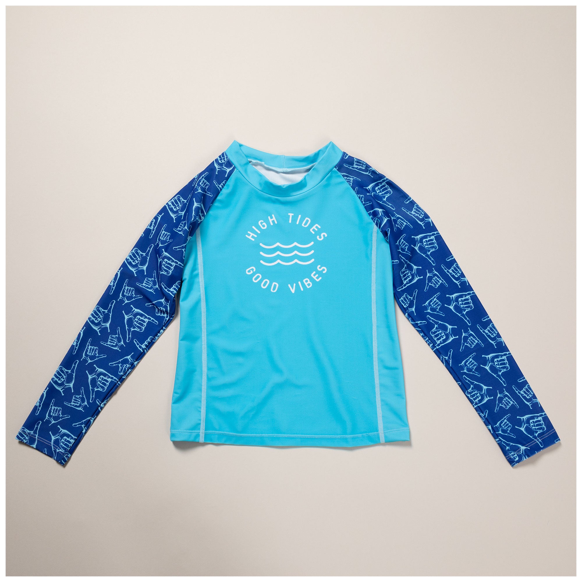 Kids Long Sleeve Rashguard Swim Shirt - Boys / Good Vibes - M