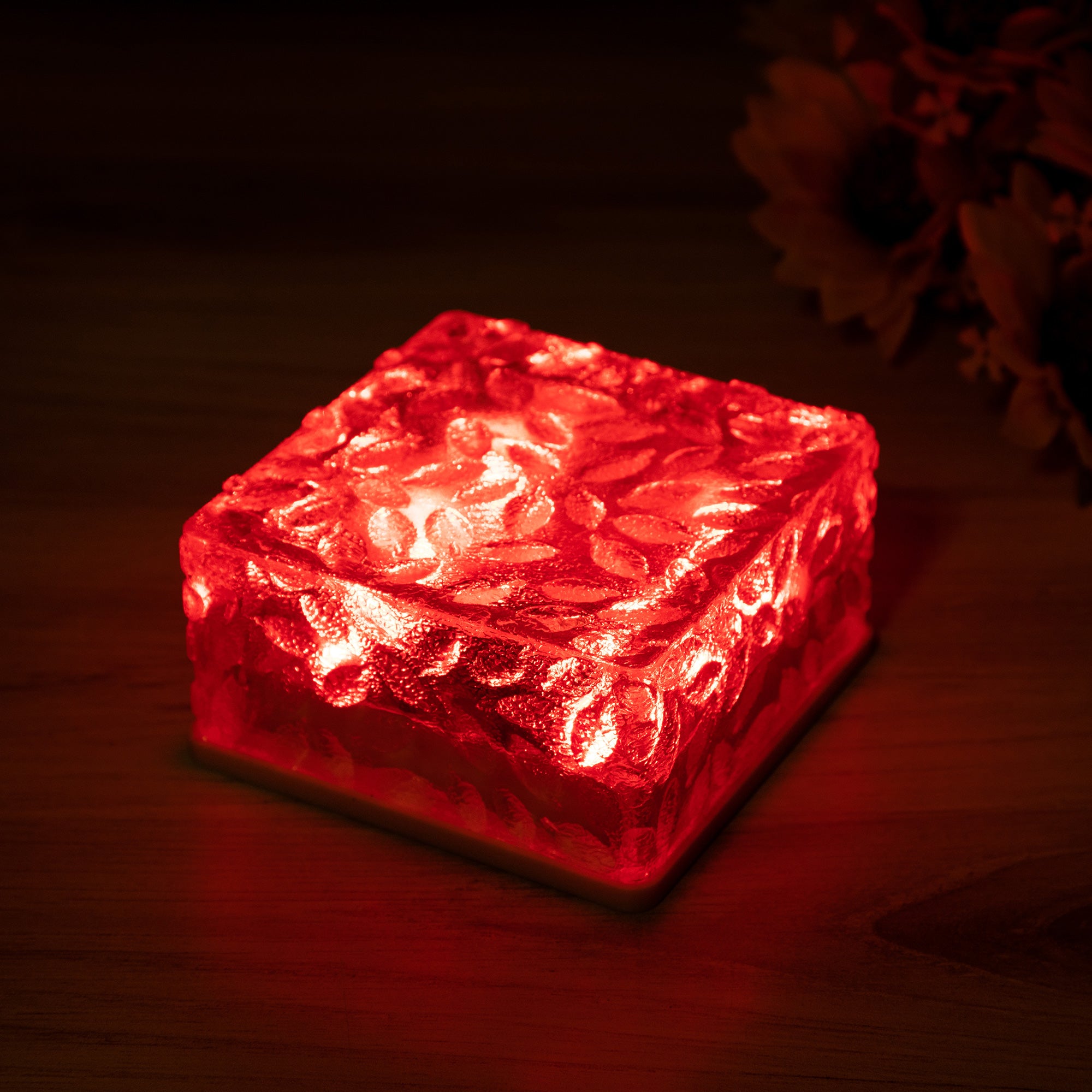 Square Solar Garden Light - Red - Single