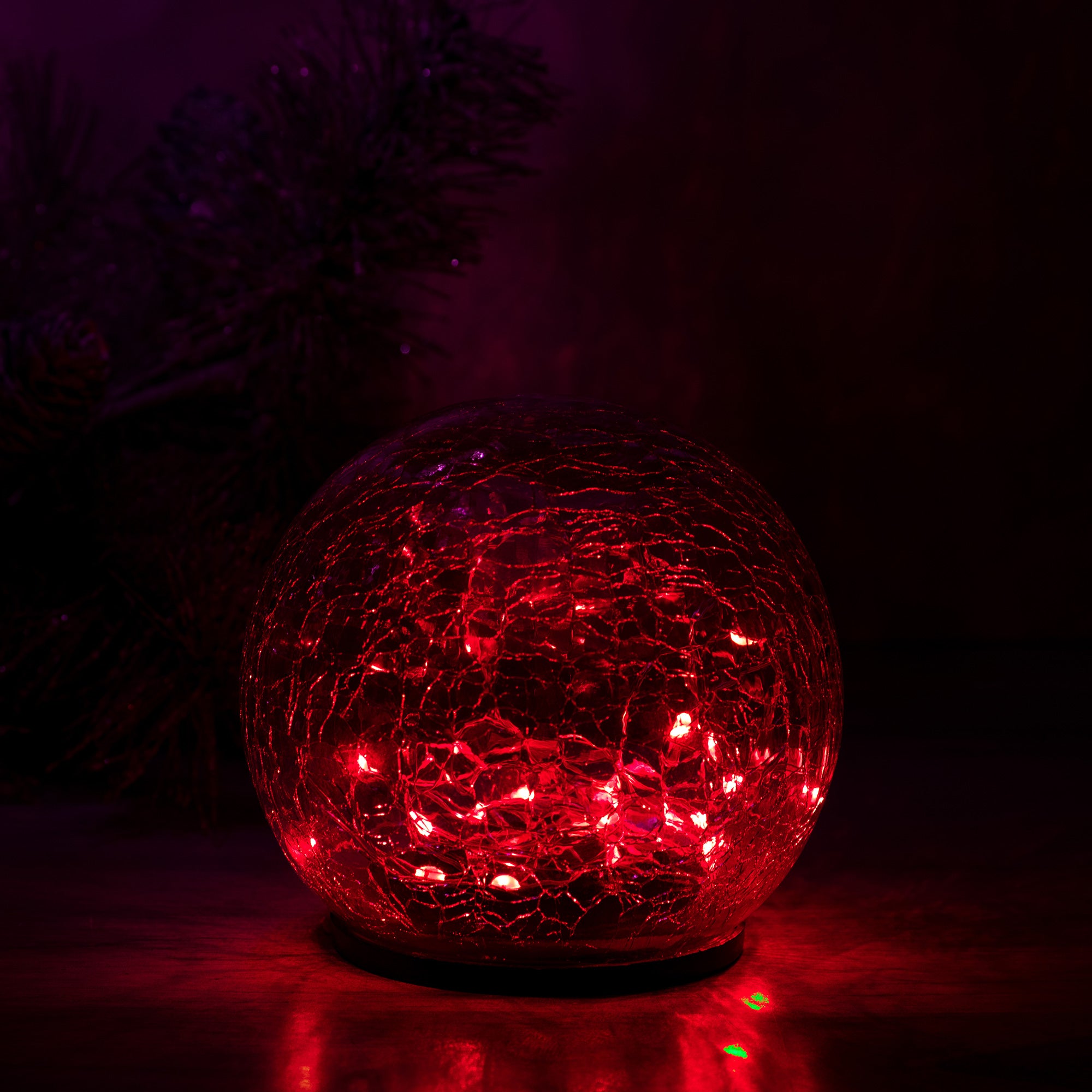 Glass Globe Solar Garden Light - Red - Single