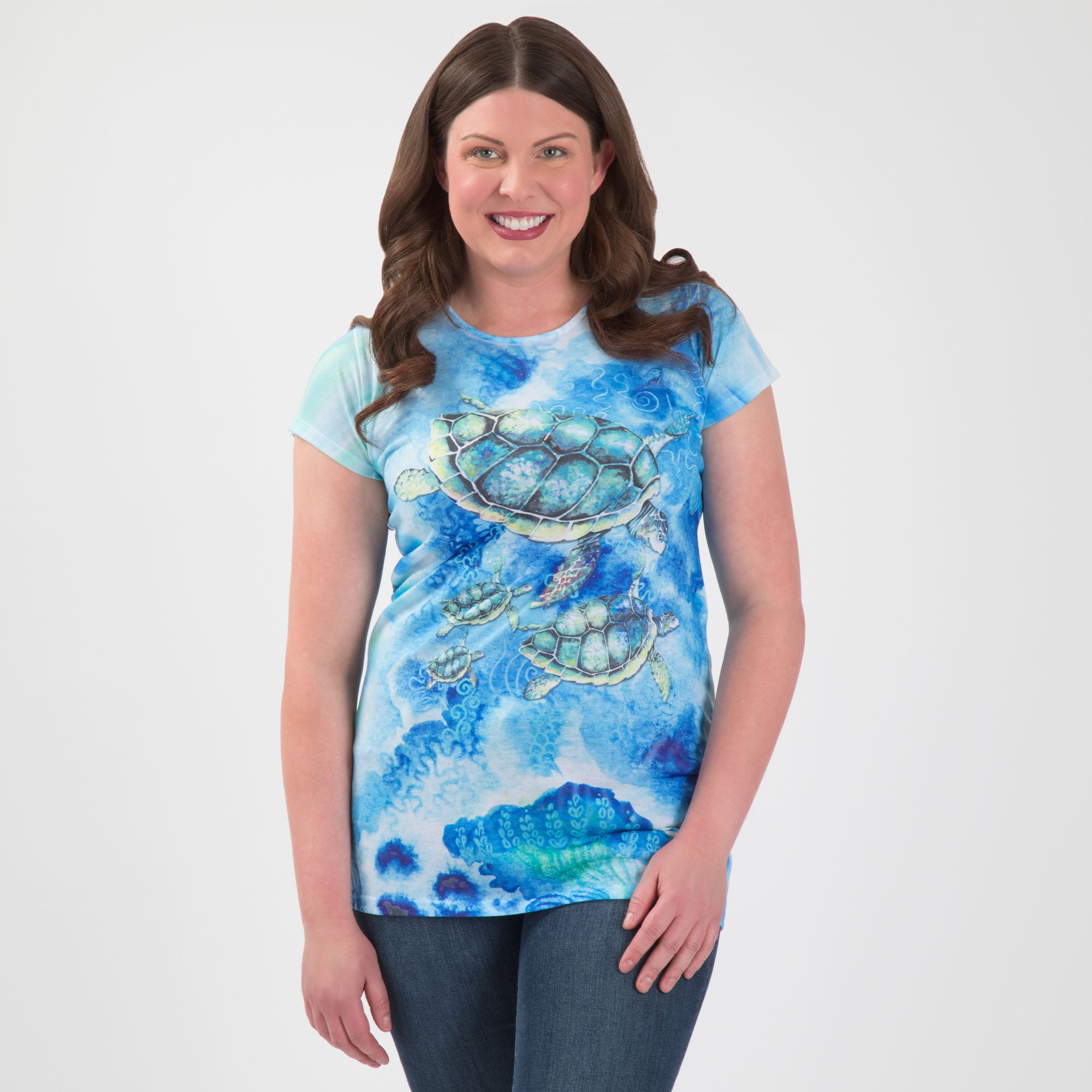 Diving Turtles Sublimation Tee - L