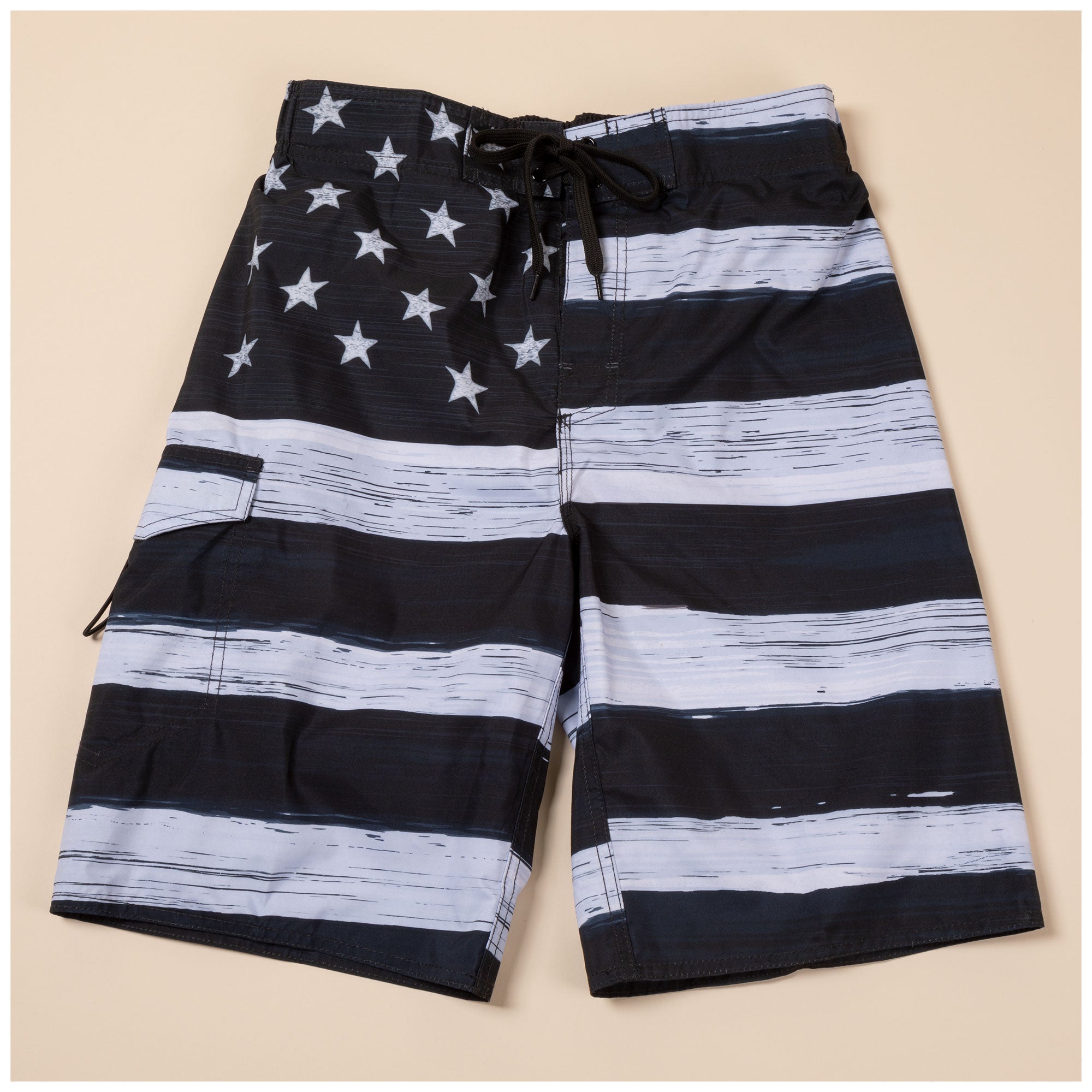Men's Patriotic Swim Trunks - Black - XL