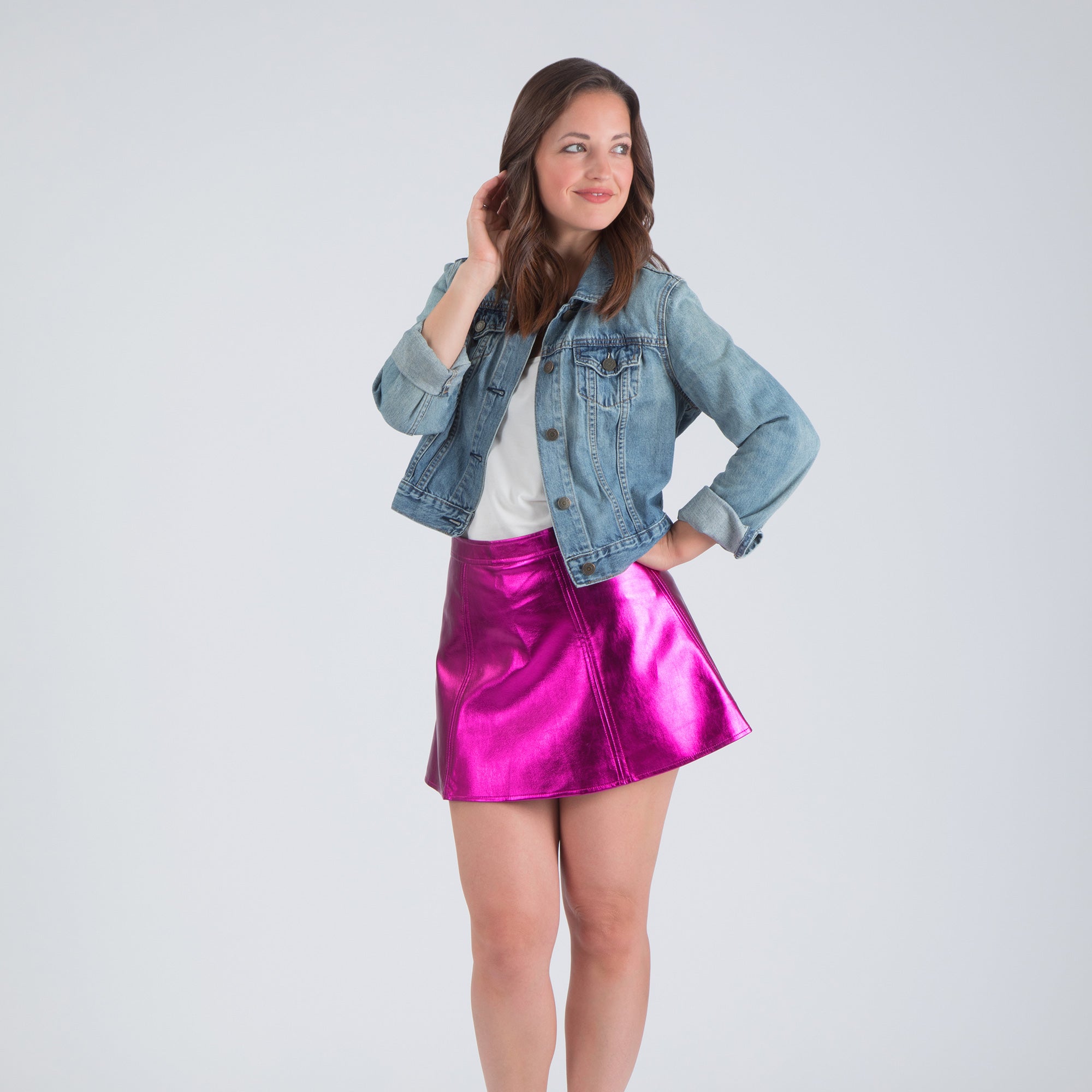 Metallic Mini Skirt - L