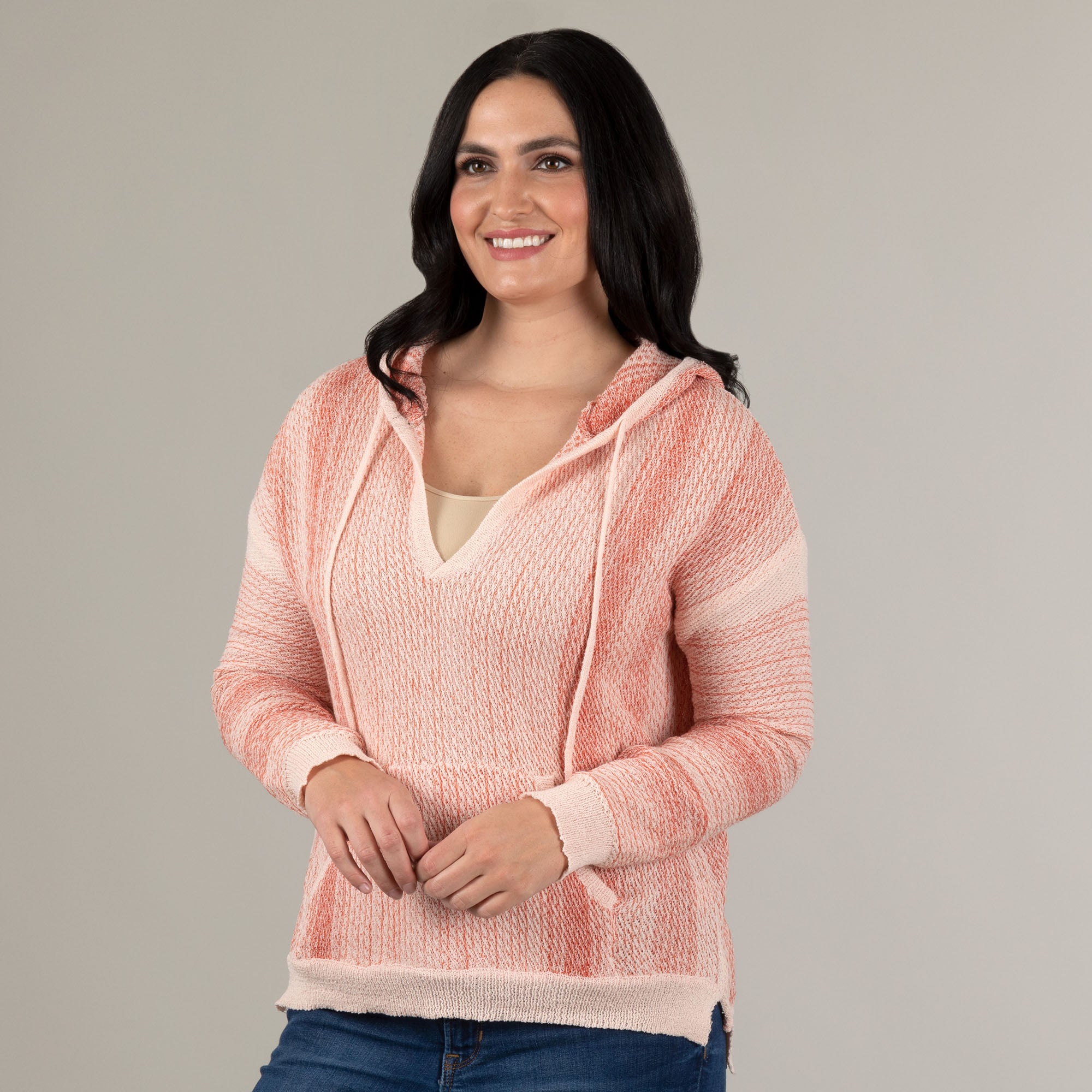 Gradient Sweater Hoodie - Pink - M