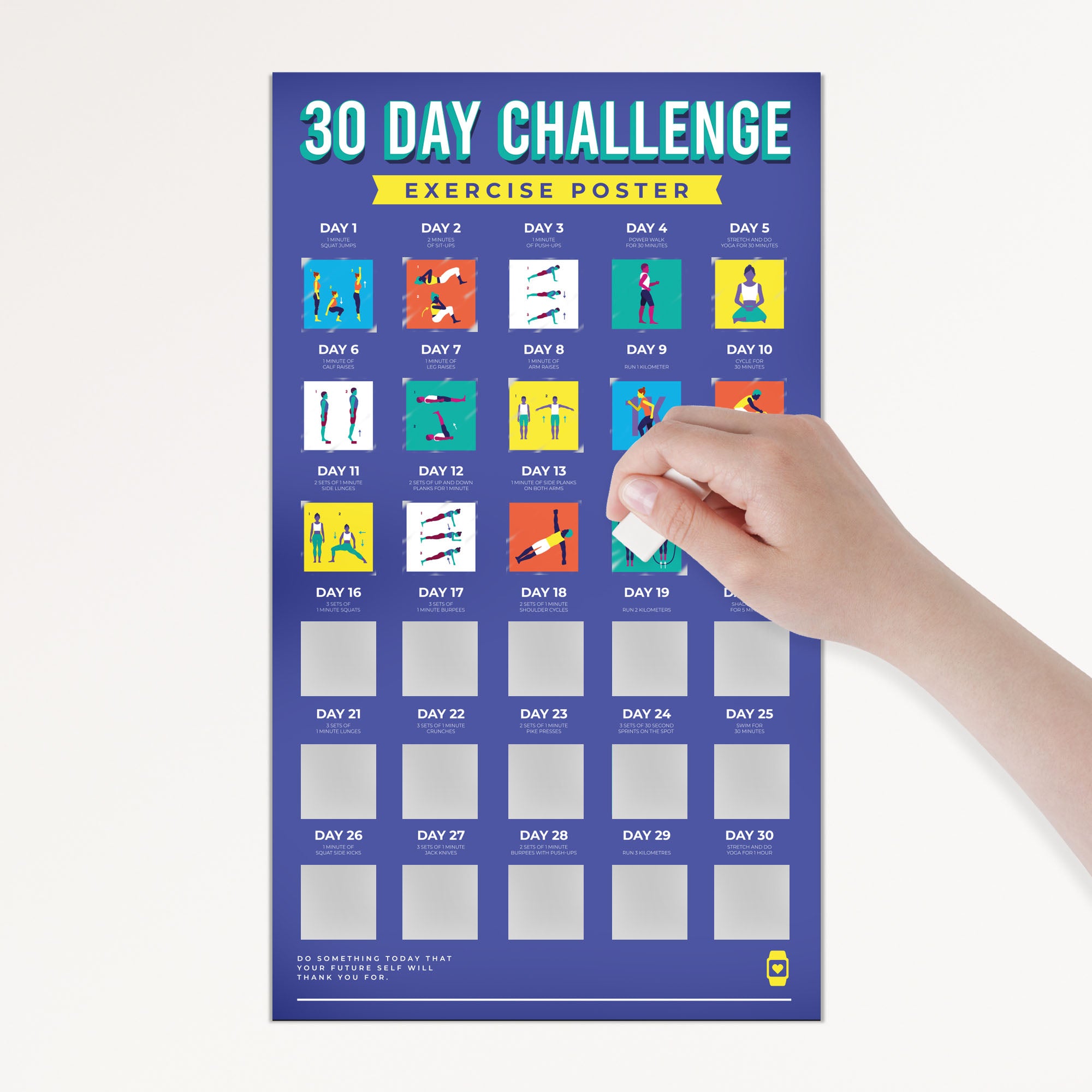 Thirty Day Challenge Scratch Poster - Excercise