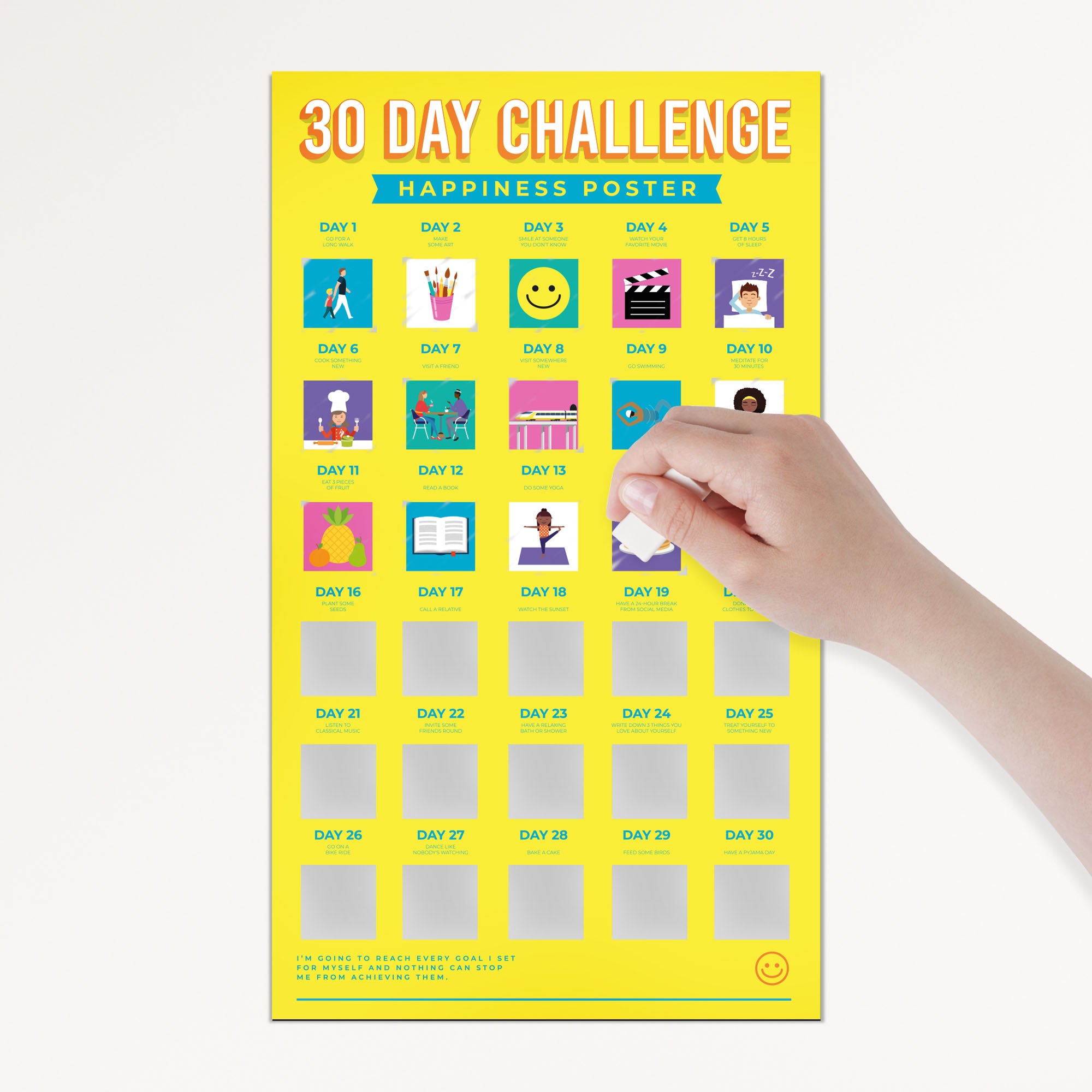 Thirty Day Challenge Scratch Poster - Happiness