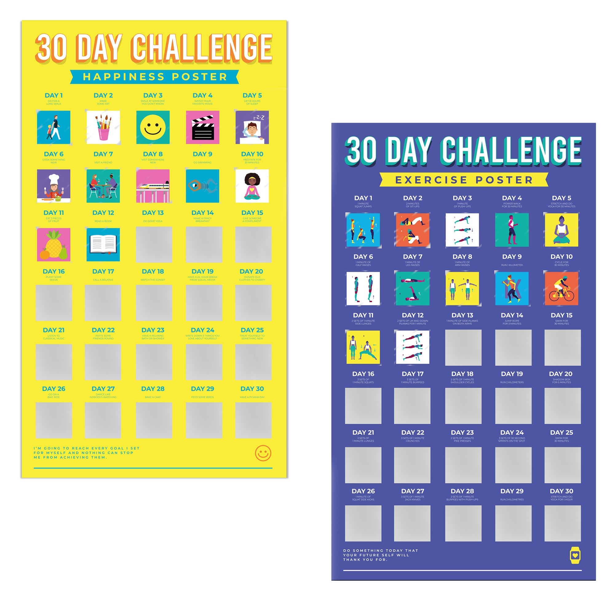 Thirty Day Challenge Scratch Poster - Excercise