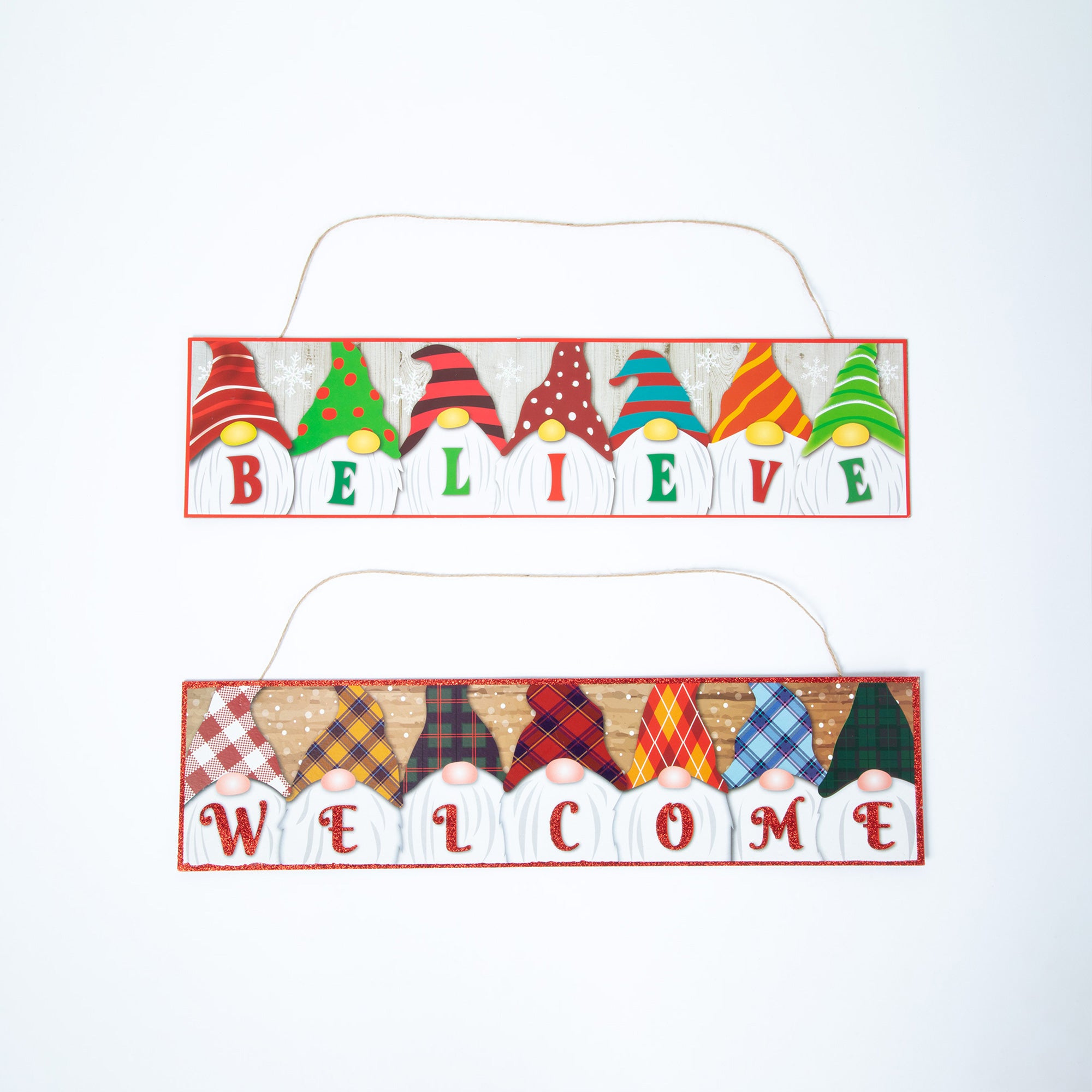 Glitter Gnome Holiday Sign - Believe
