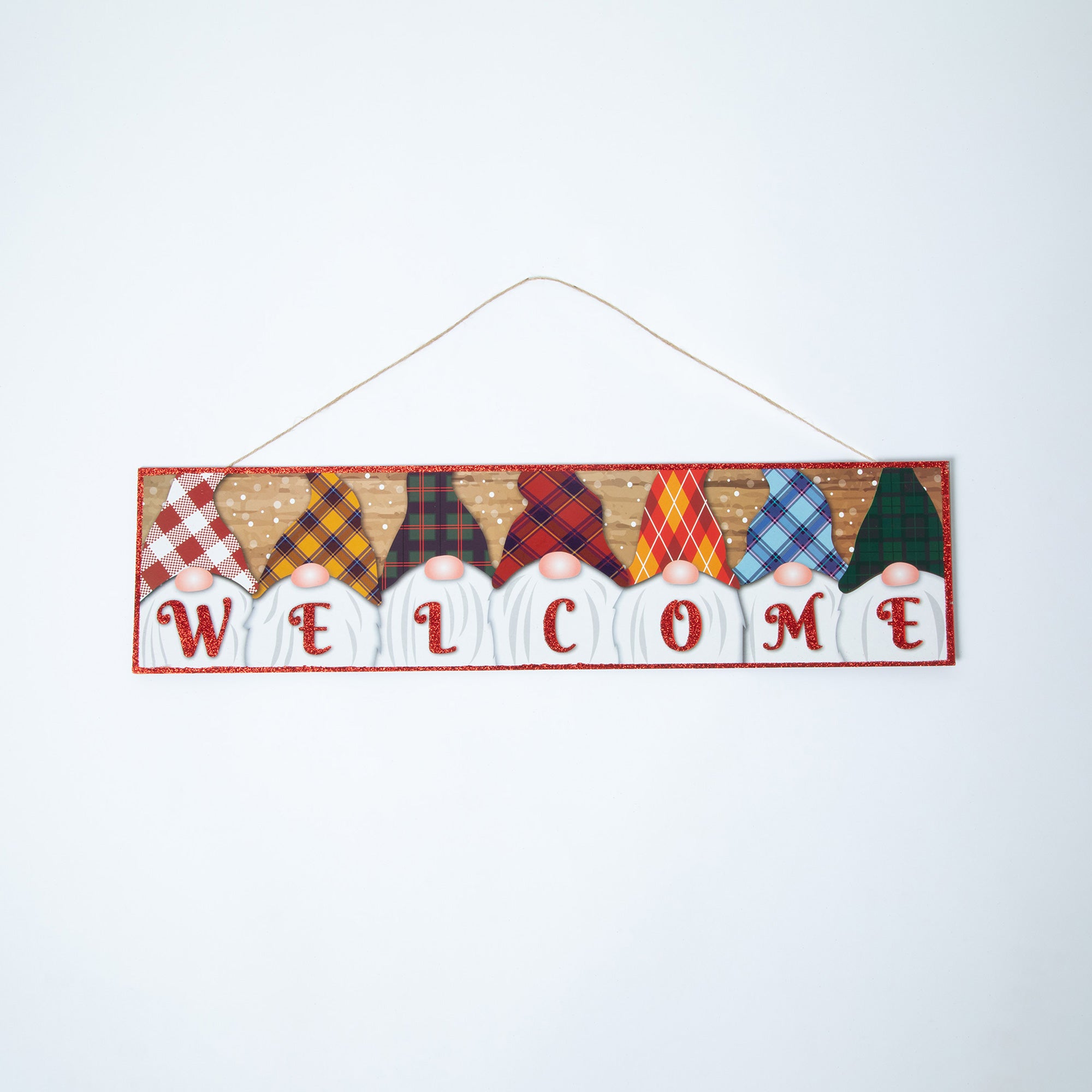 Glitter Gnome Holiday Sign - Welcome