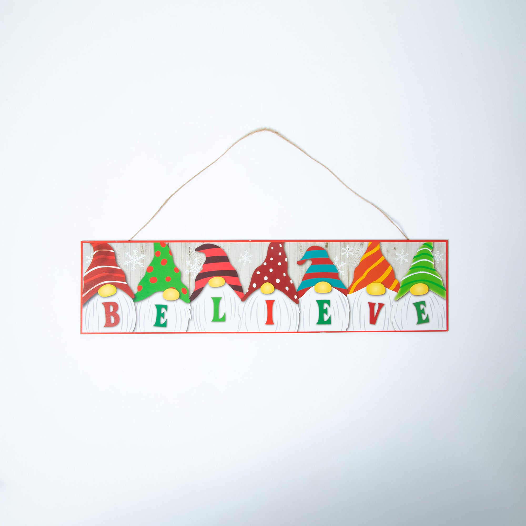 Glitter Gnome Holiday Sign - Believe