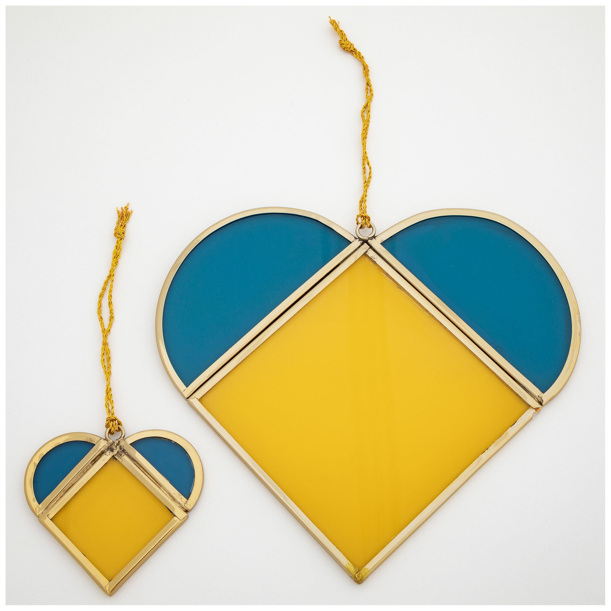 Stand With Ukraine Glass Heart - Ornament