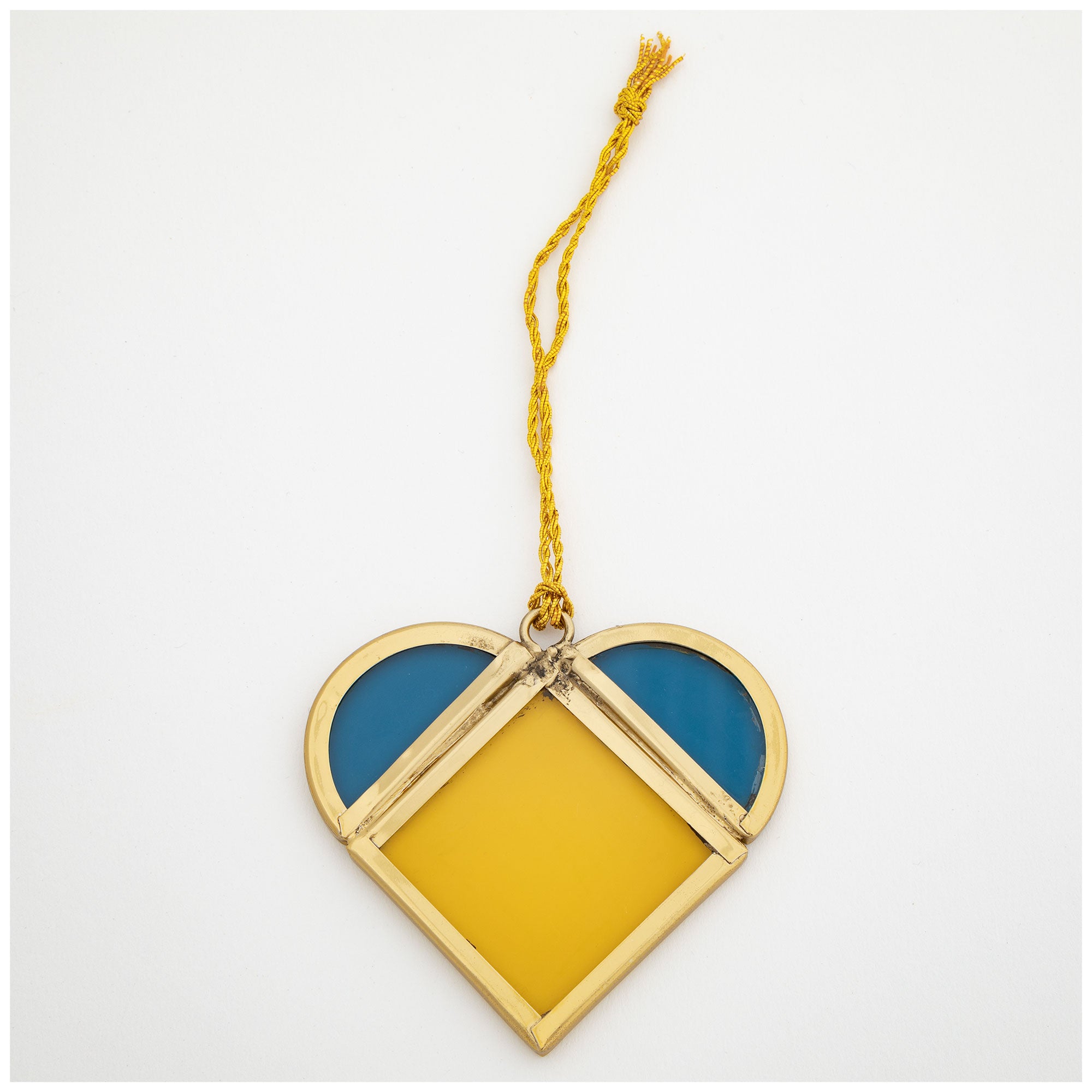 Stand With Ukraine Glass Heart - Ornament