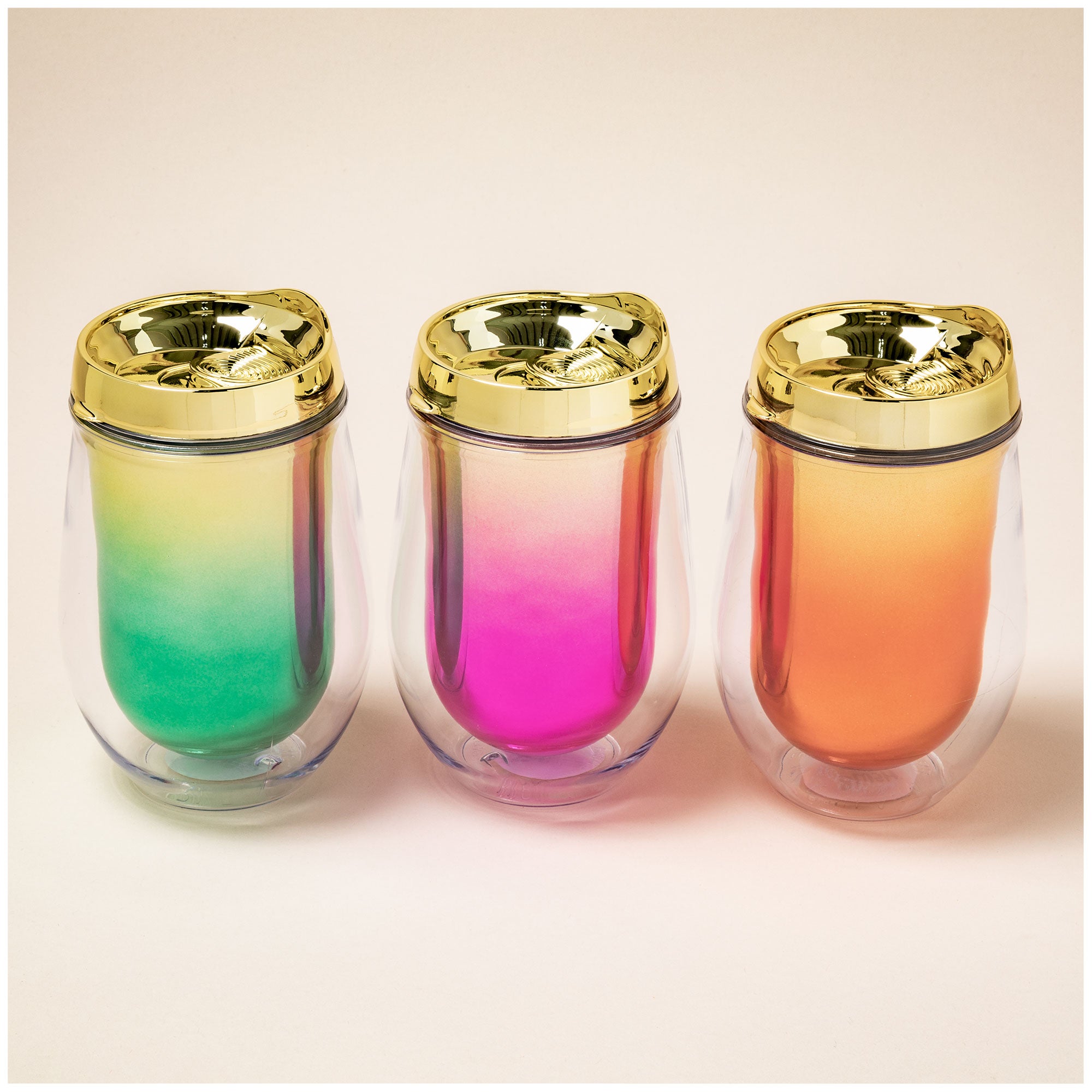 Metallic Ombre Stemless Wine Tumbler - Nectarine