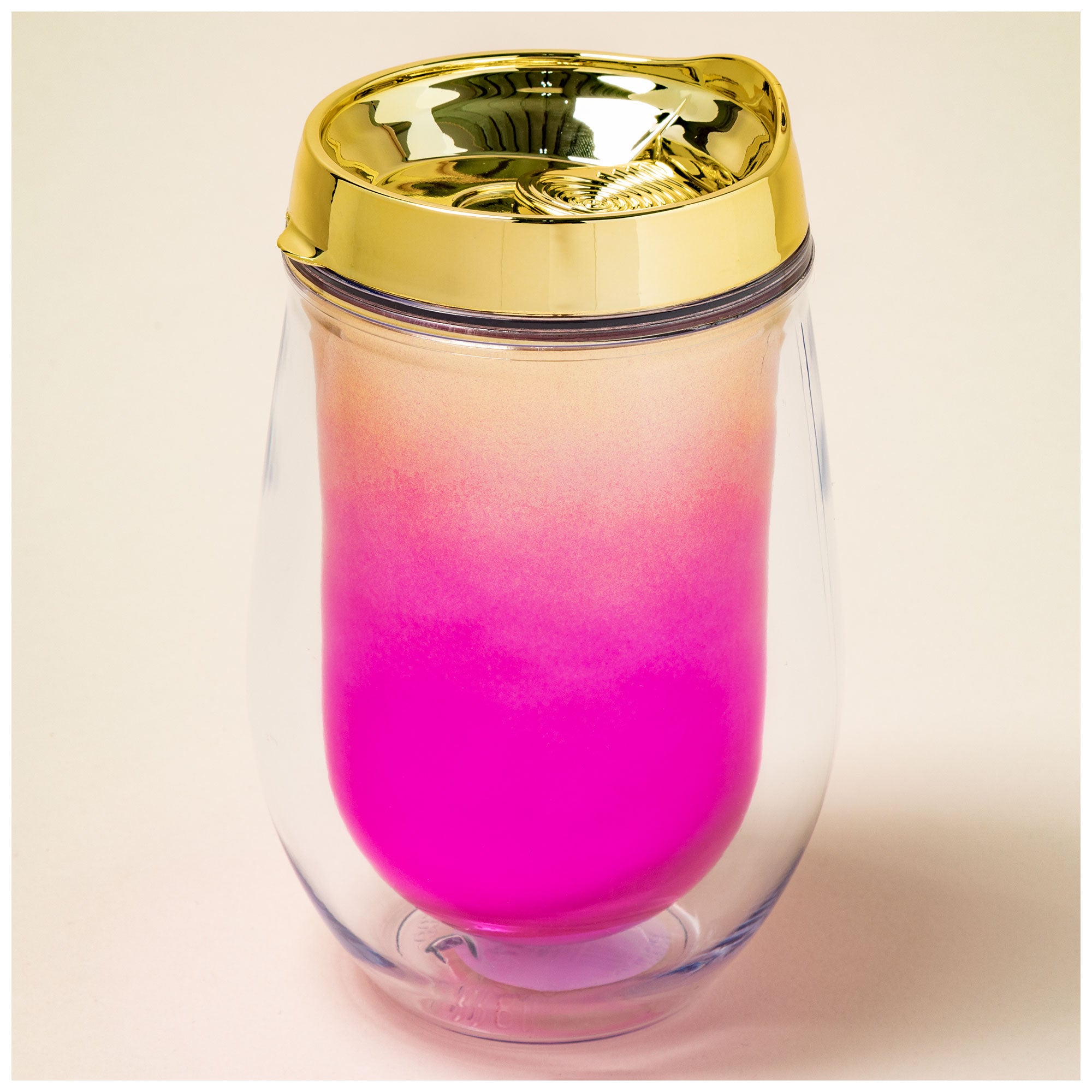 Metallic Ombre Stemless Wine Tumbler - Pink