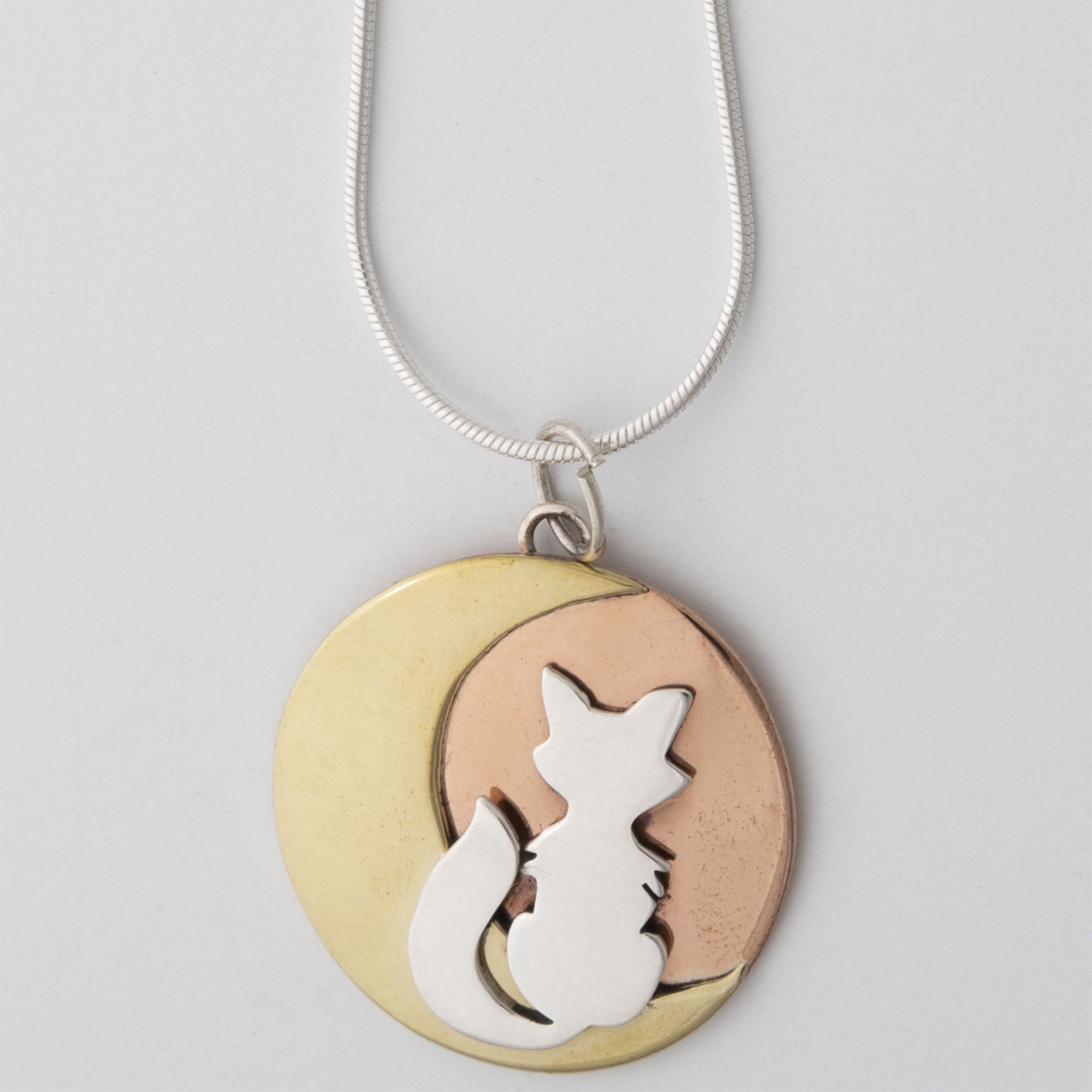 Moonlight Fox Necklace - With Diamond Cut Chain